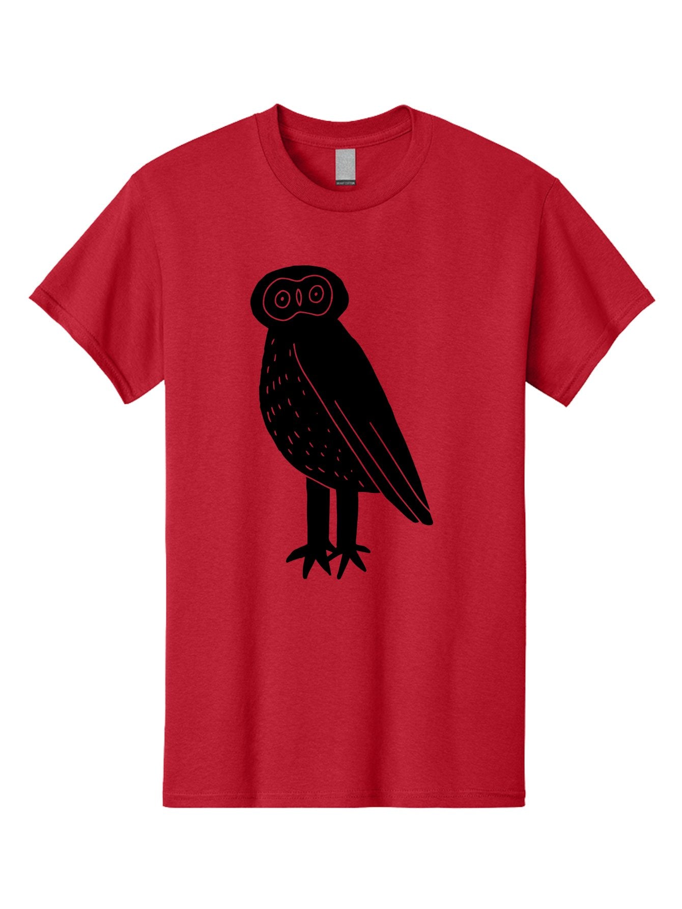 Owl Men'S Graphic Tee, 100% Cotton, Comfortable Casual Summer Wear, Machine Washable, Owl Silhouette, Minimalist Design, Simple Art, Black And Green, Wildlife Illustration, Nocturnal Bird, Abstract Owl -  Aaa609 6