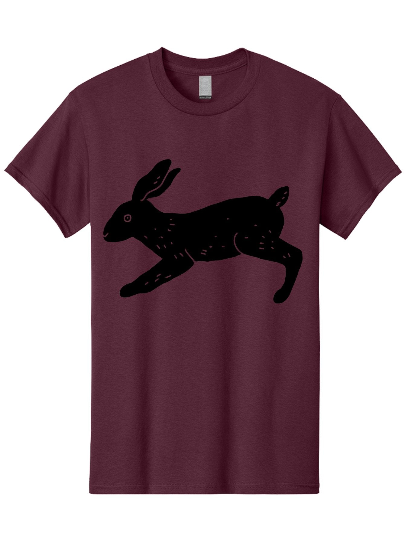 Rabbit-Silhouette Men'S Graphic Tee, 100% Cotton, Comfortable Casual Summer Wear, Machine Washable, Running Rabbit, Black Silhouette, Neon Green Accents, Dynamic Movement, Simple Design, Abstract Art, Minimalist Style, Rabbit Illustration -  Aaa610 14