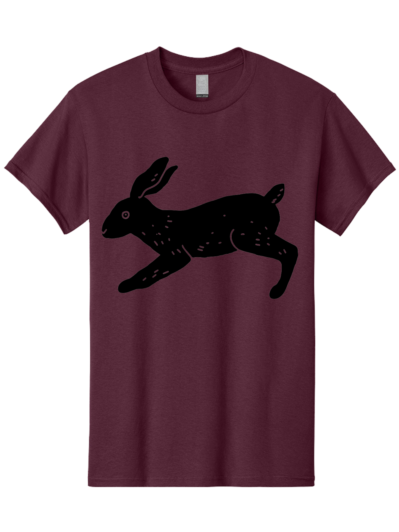 Rabbit-Silhouette Men'S Graphic Tee, 100% Cotton, Comfortable Casual Summer Wear, Machine Washable, Running Rabbit, Black Silhouette, Neon Green Accents, Dynamic Movement, Simple Design, Abstract Art, Minimalist Style, Rabbit Illustration -  Aaa610 13
