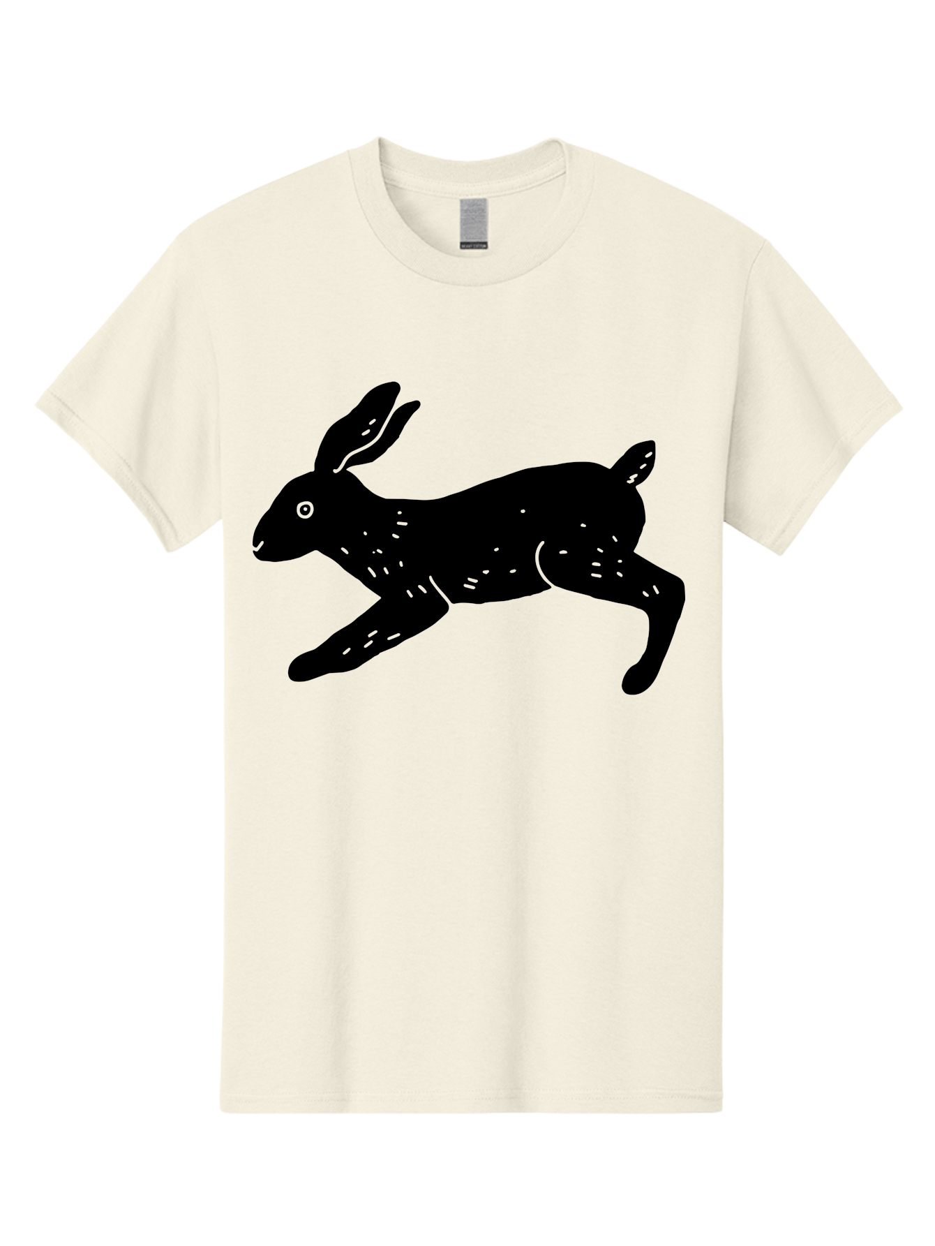 Rabbit-Silhouette Men'S Graphic Tee, 100% Cotton, Comfortable Casual Summer Wear, Machine Washable, Running Rabbit, Black Silhouette, Neon Green Accents, Dynamic Movement, Simple Design, Abstract Art, Minimalist Style, Rabbit Illustration -  Aaa610 17