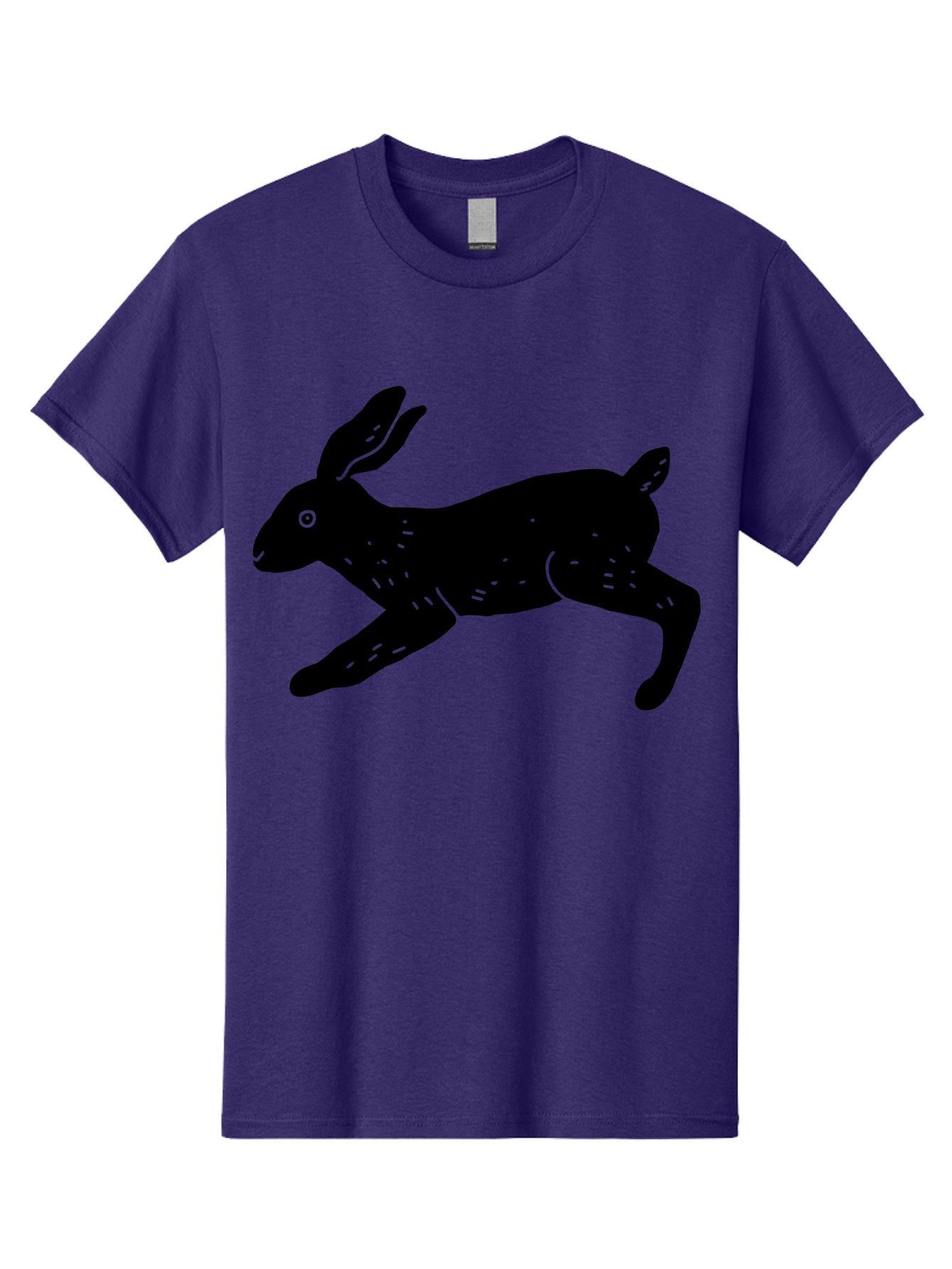 Rabbit-Silhouette Men'S Graphic Tee, 100% Cotton, Comfortable Casual Summer Wear, Machine Washable, Running Rabbit, Black Silhouette, Neon Green Accents, Dynamic Movement, Simple Design, Abstract Art, Minimalist Style, Rabbit Illustration -  Aaa610 15