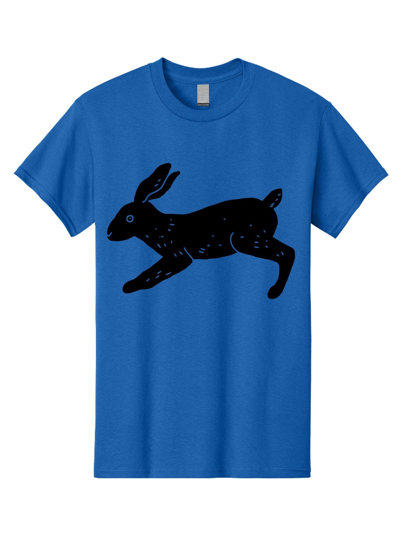 Rabbit-Silhouette Men'S Graphic Tee, 100% Cotton, Comfortable Casual Summer Wear, Machine Washable, Running Rabbit, Black Silhouette, Neon Green Accents, Dynamic Movement, Simple Design, Abstract Art, Minimalist Style, Rabbit Illustration -  Aaa610 8