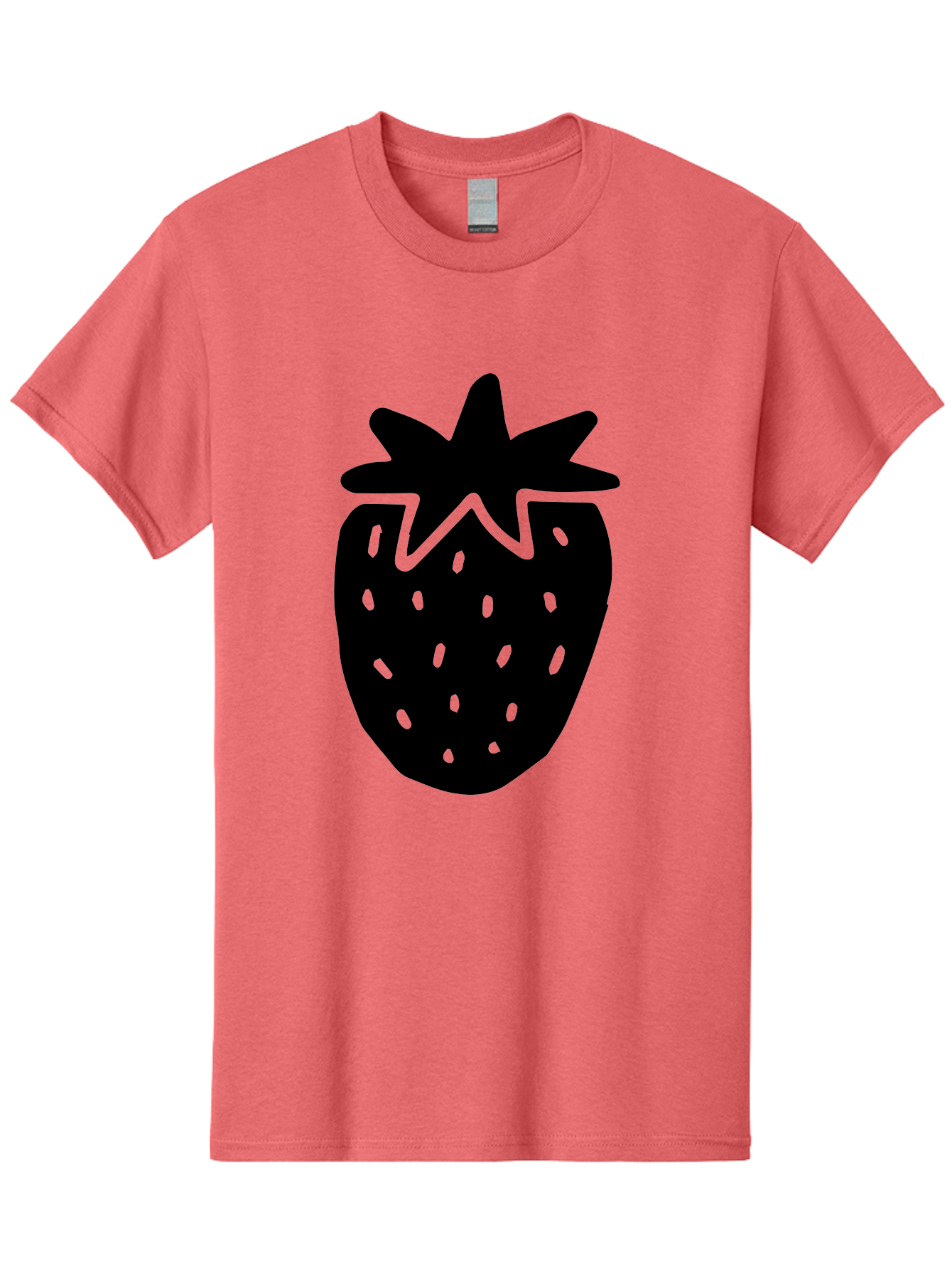Strawberry Men'S Graphic Tee, 100% Cotton, Comfortable Casual Summer Wear, Machine Washable, Strawberry Silhouette, Simple Illustration, Strawberry Graphic, Black And Green, Fruit Icon, Summer Fruit -  Aaa612 5