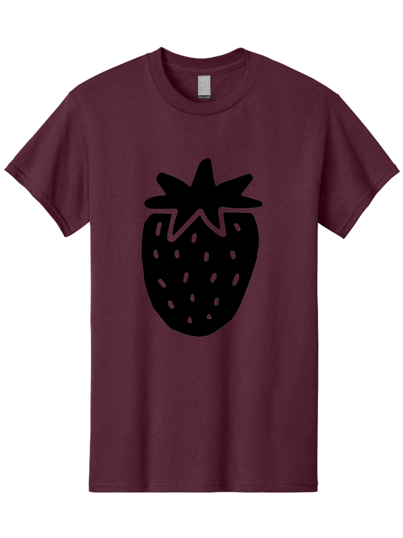 Strawberry Men'S Graphic Tee, 100% Cotton, Comfortable Casual Summer Wear, Machine Washable, Strawberry Silhouette, Simple Illustration, Strawberry Graphic, Black And Green, Fruit Icon, Summer Fruit -  Aaa612 13