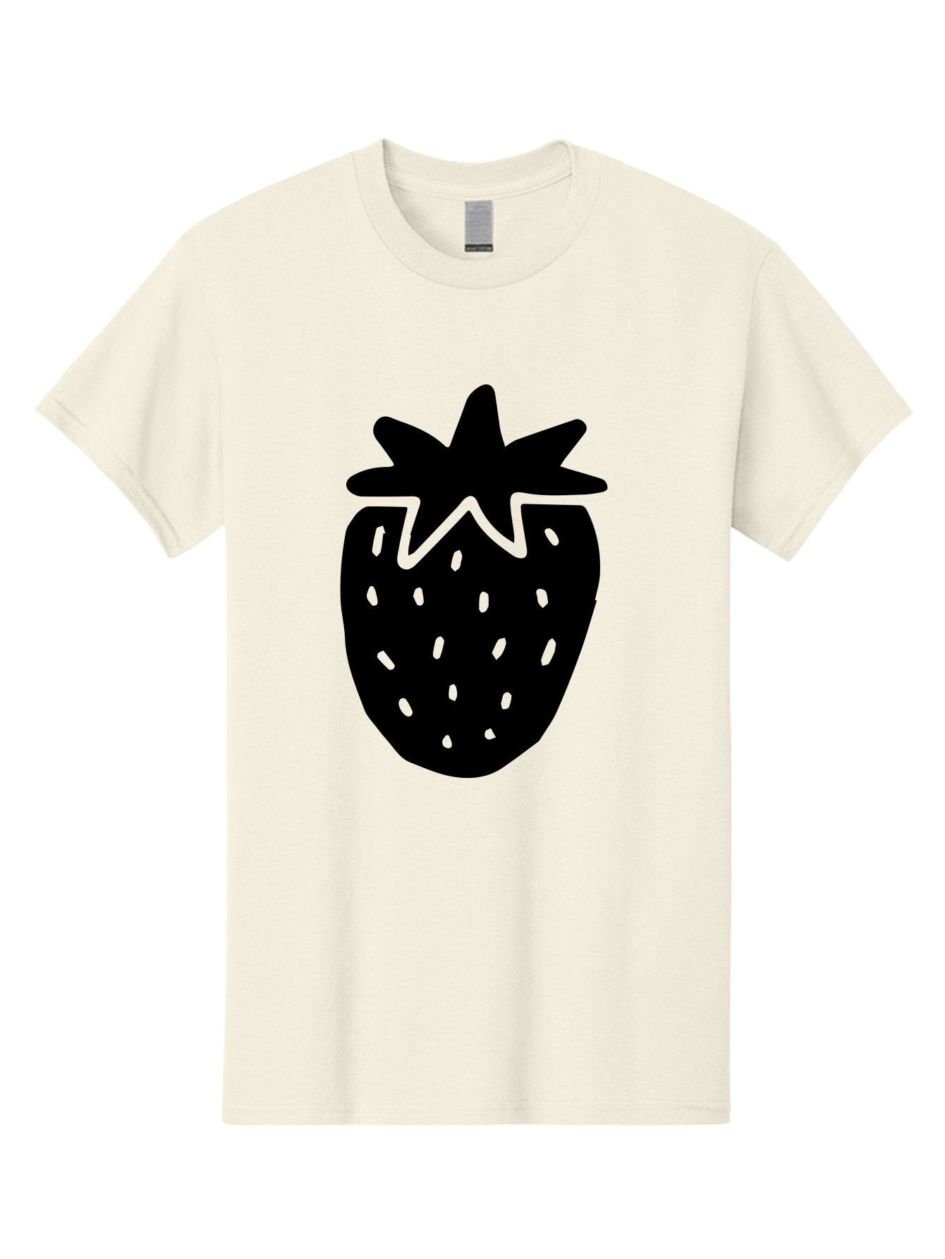 Strawberry Men'S Graphic Tee, 100% Cotton, Comfortable Casual Summer Wear, Machine Washable, Strawberry Silhouette, Simple Illustration, Strawberry Graphic, Black And Green, Fruit Icon, Summer Fruit -  Aaa612 6