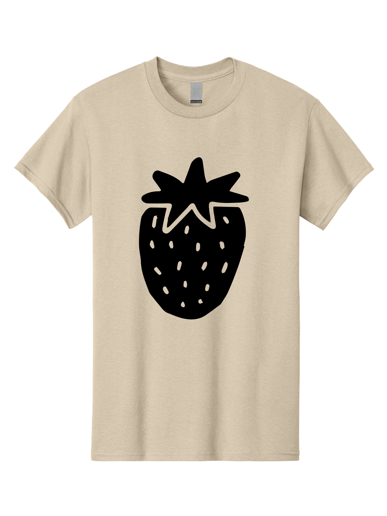 Strawberry Men'S Graphic Tee, 100% Cotton, Comfortable Casual Summer Wear, Machine Washable, Strawberry Silhouette, Simple Illustration, Strawberry Graphic, Black And Green, Fruit Icon, Summer Fruit -  Aaa612 27