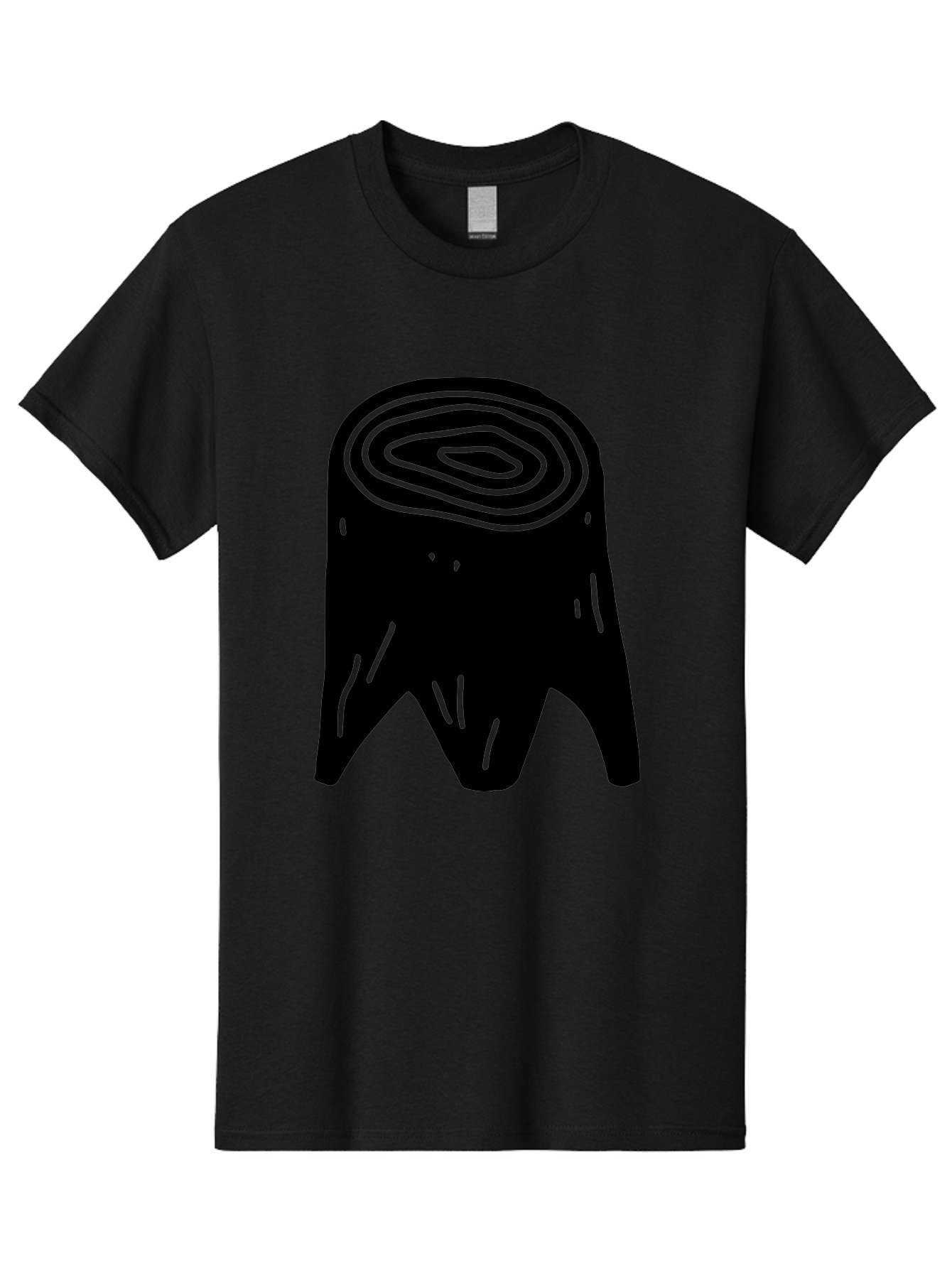 Tooth Men'S Graphic Tee, 100% Cotton, Comfortable Casual Summer Wear, Machine Washable, Black Tooth Silhouette, Dental Anatomy, Tooth Illustration, Abstract Tooth Design, Simple Graphics, Minimalist Art, Neon Green Outline, -  Aaa613
