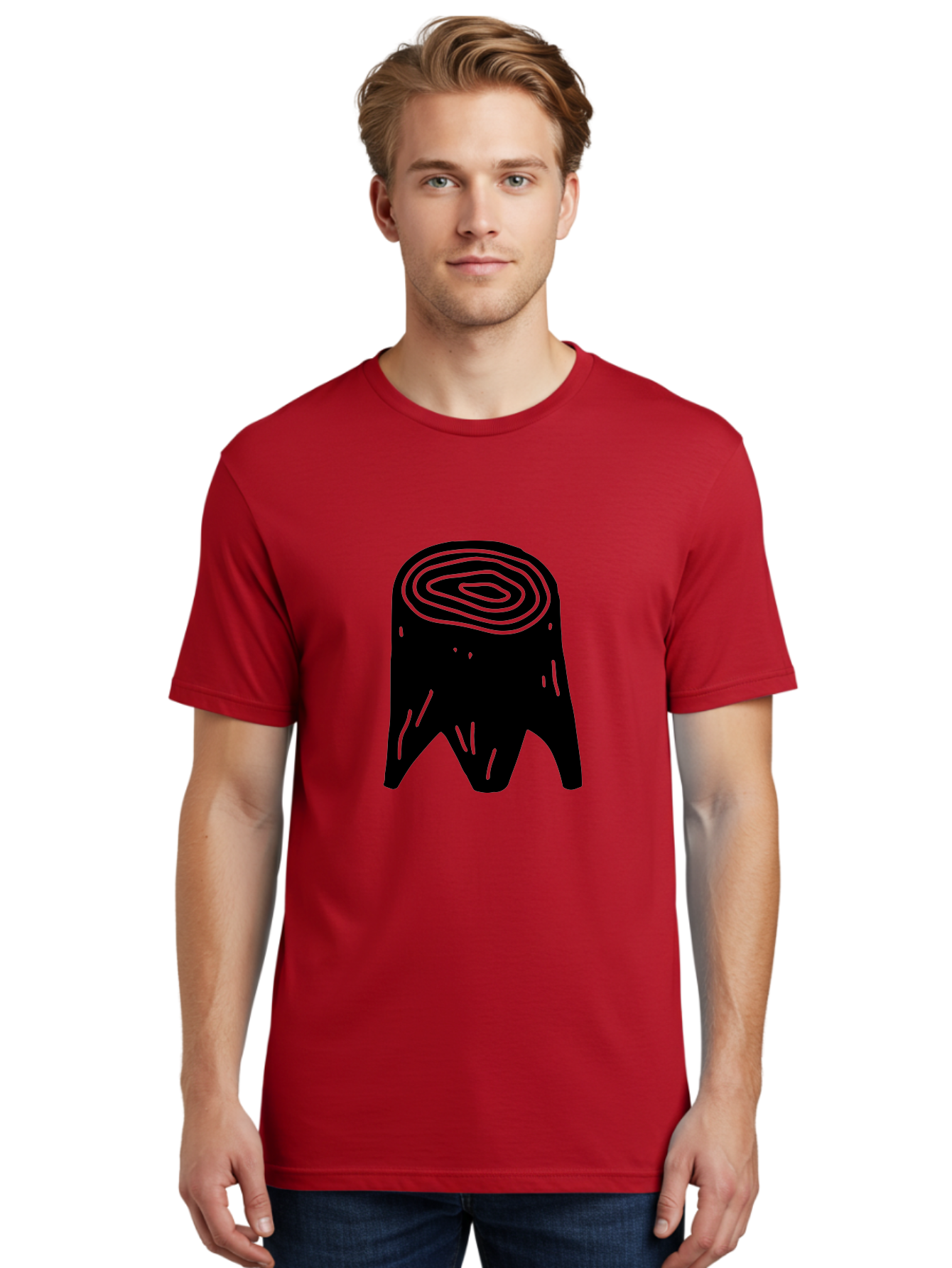 Tooth Men'S Graphic Tee, 100% Cotton, Comfortable Casual Summer Wear, Machine Washable, Black Tooth Silhouette, Dental Anatomy, Tooth Illustration, Abstract Tooth Design, Simple Graphics, Minimalist Art, Neon Green Outline, -  Aaa613 24