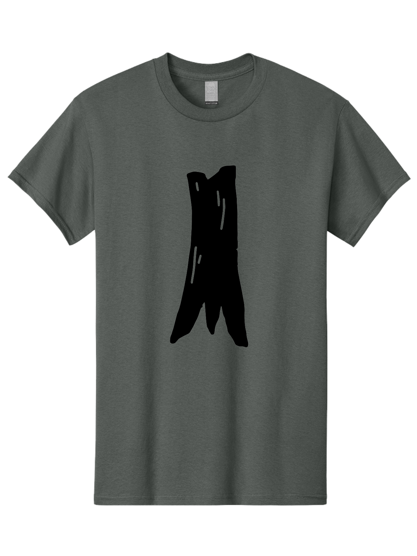 Tree-Stump Men'S Graphic Tee, 100% Cotton, Comfortable Casual Summer Wear, Machine Washable, Tree Trunk, Minimalist Art, Simple Shapes, Black Silhouette, Abstract Representation, Natural Forms, Digital Illustration, Modern Design -  Aaa614 3