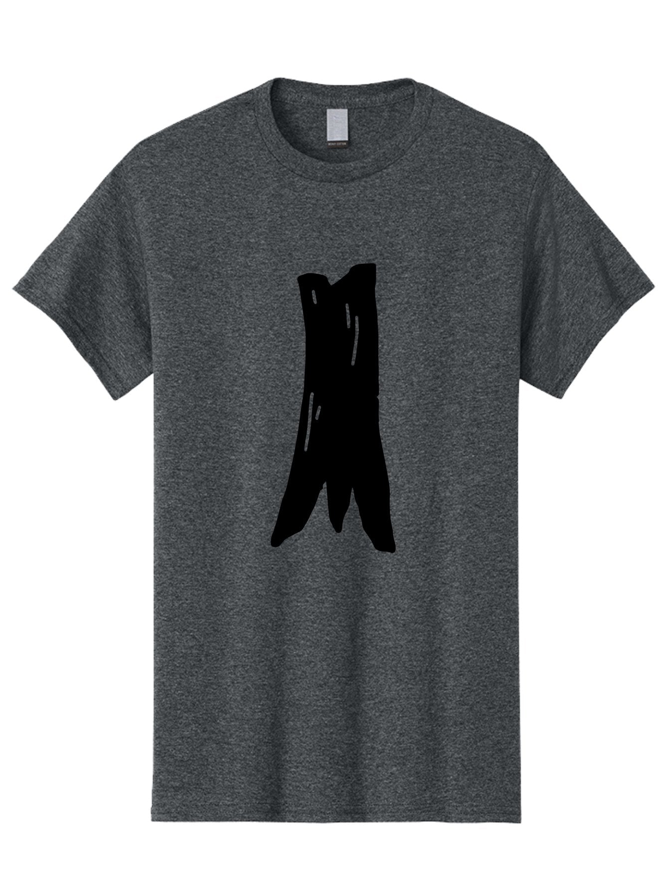 Tree-Stump Men'S Graphic Tee, 100% Cotton, Comfortable Casual Summer Wear, Machine Washable, Tree Trunk, Minimalist Art, Simple Shapes, Black Silhouette, Abstract Representation, Natural Forms, Digital Illustration, Modern Design -  Aaa614