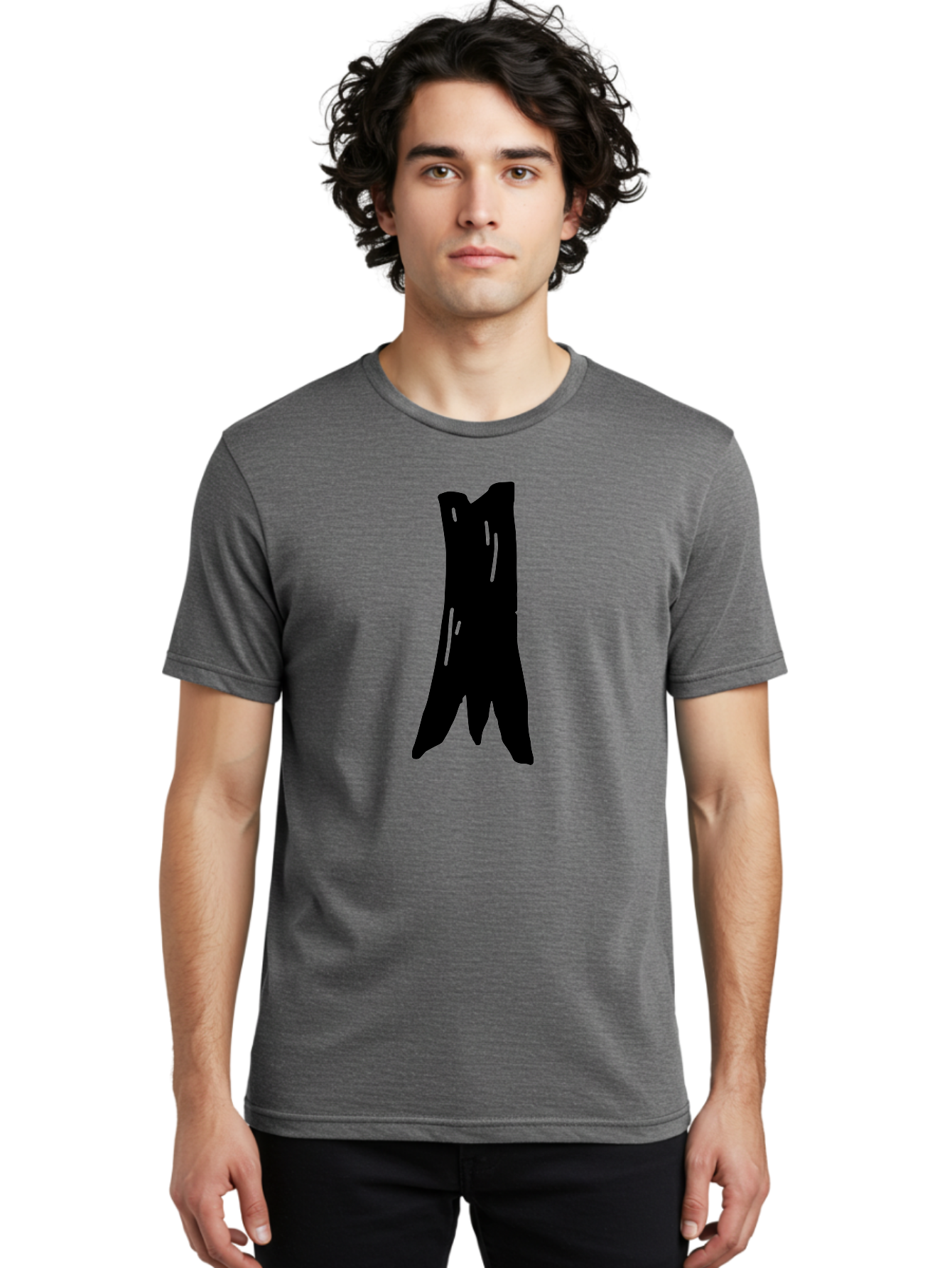 Tree-Stump Men'S Graphic Tee, 100% Cotton, Comfortable Casual Summer Wear, Machine Washable, Tree Trunk, Minimalist Art, Simple Shapes, Black Silhouette, Abstract Representation, Natural Forms, Digital Illustration, Modern Design -  Aaa614 10