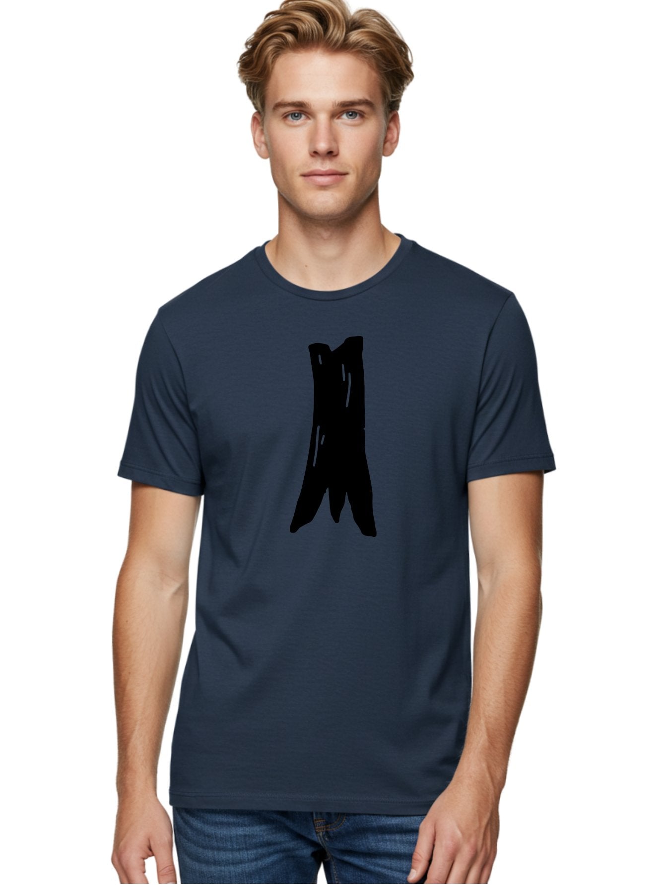 Tree-Stump Men'S Graphic Tee, 100% Cotton, Comfortable Casual Summer Wear, Machine Washable, Tree Trunk, Minimalist Art, Simple Shapes, Black Silhouette, Abstract Representation, Natural Forms, Digital Illustration, Modern Design -  Aaa614 19