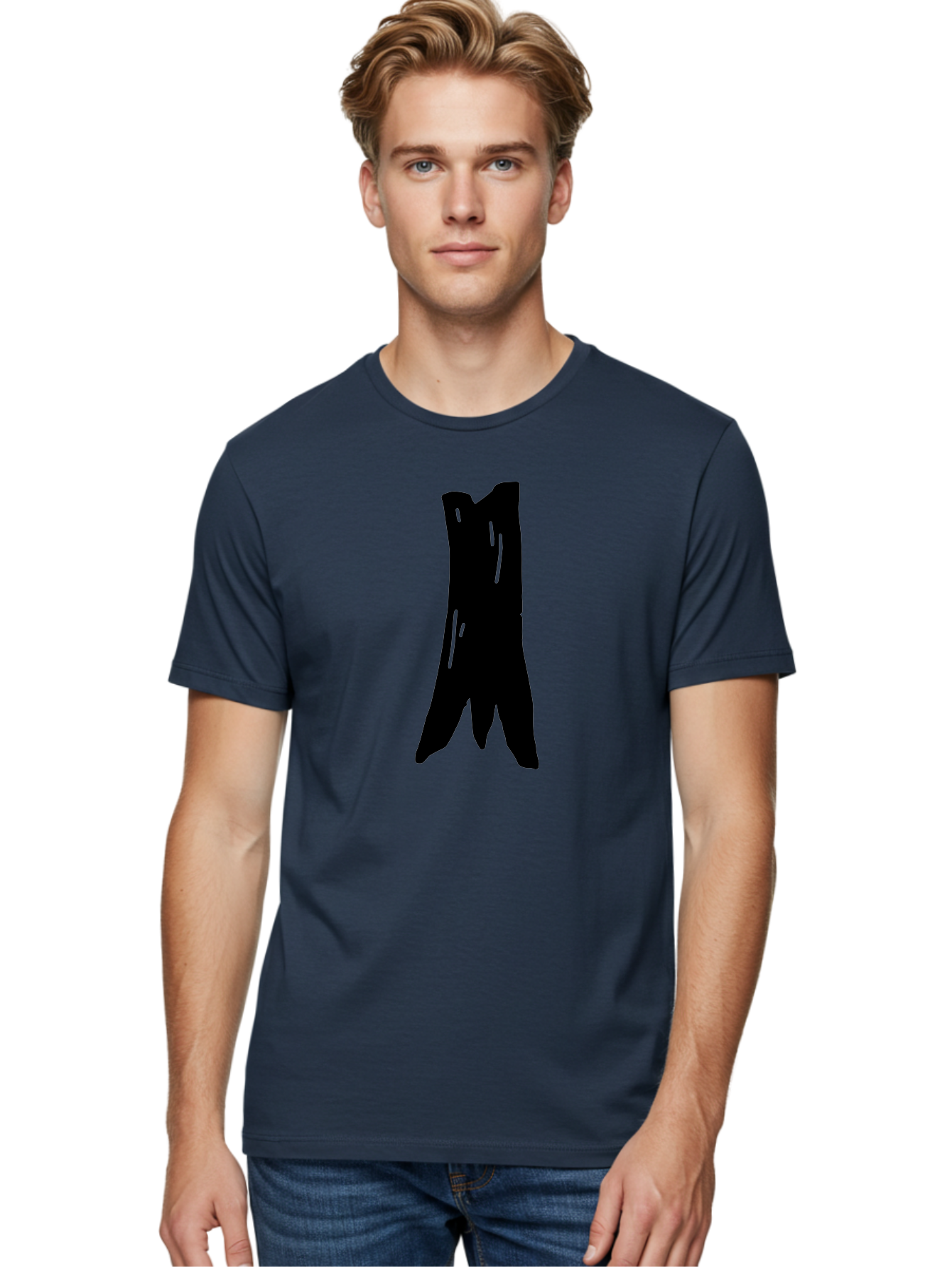 Tree-Stump Men'S Graphic Tee, 100% Cotton, Comfortable Casual Summer Wear, Machine Washable, Tree Trunk, Minimalist Art, Simple Shapes, Black Silhouette, Abstract Representation, Natural Forms, Digital Illustration, Modern Design -  Aaa614 20