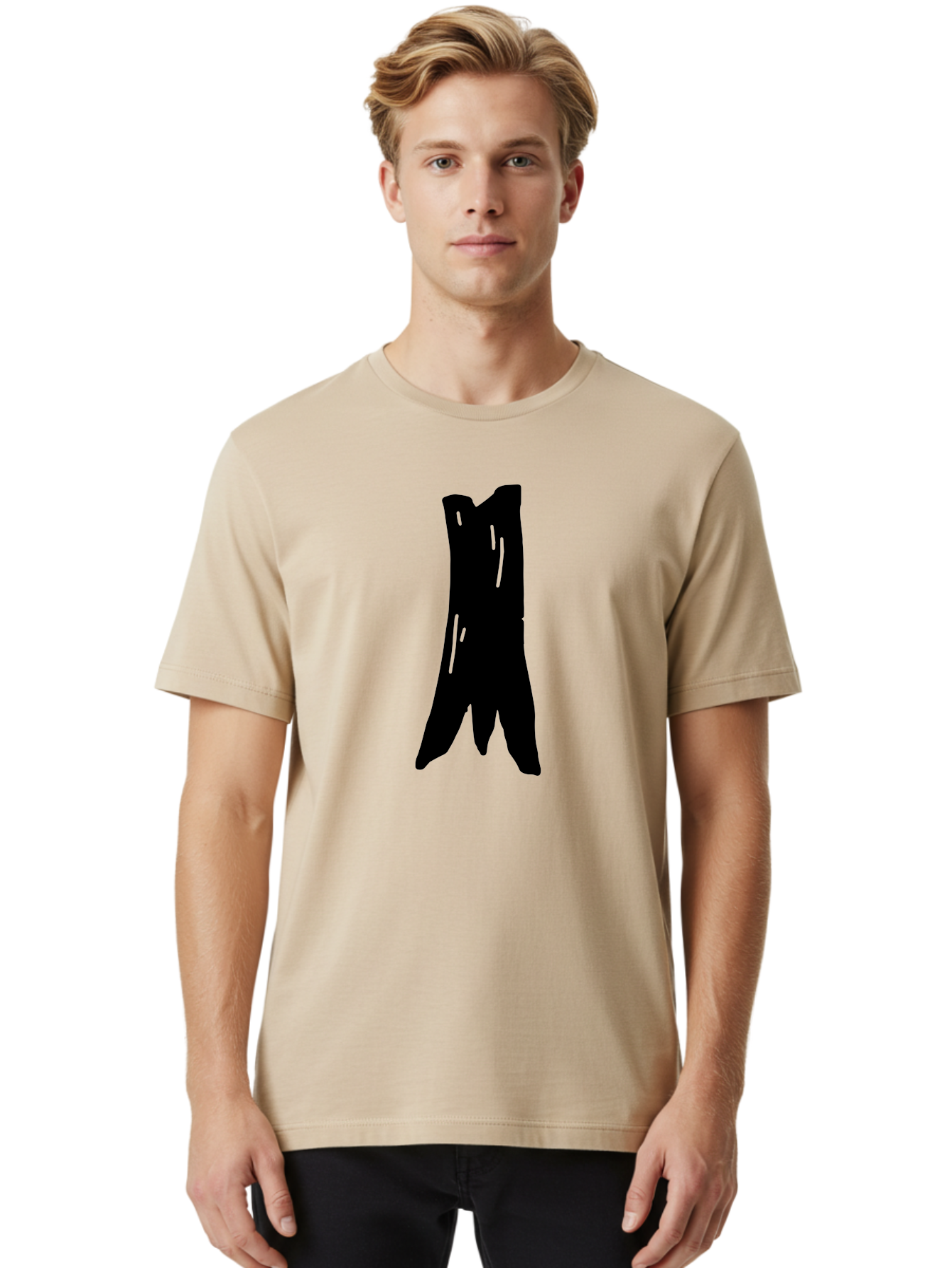 Tree-Stump Men'S Graphic Tee, 100% Cotton, Comfortable Casual Summer Wear, Machine Washable, Tree Trunk, Minimalist Art, Simple Shapes, Black Silhouette, Abstract Representation, Natural Forms, Digital Illustration, Modern Design -  Aaa614 28