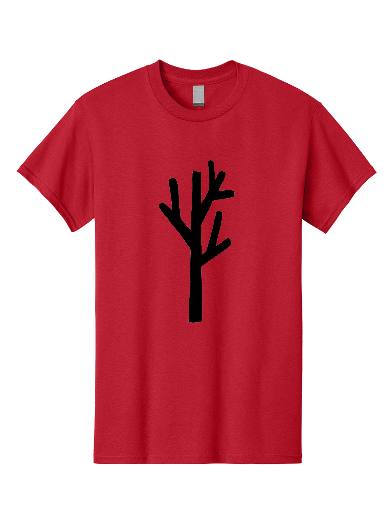 Tree Men'S Graphic Tee, 100% Cotton, Comfortable Casual Summer Wear, Machine Washable, Tree Silhouette, Minimalist Design, Black Tree, Simple Graphic, Bare Tree, Modern Art -  Aaa615 23