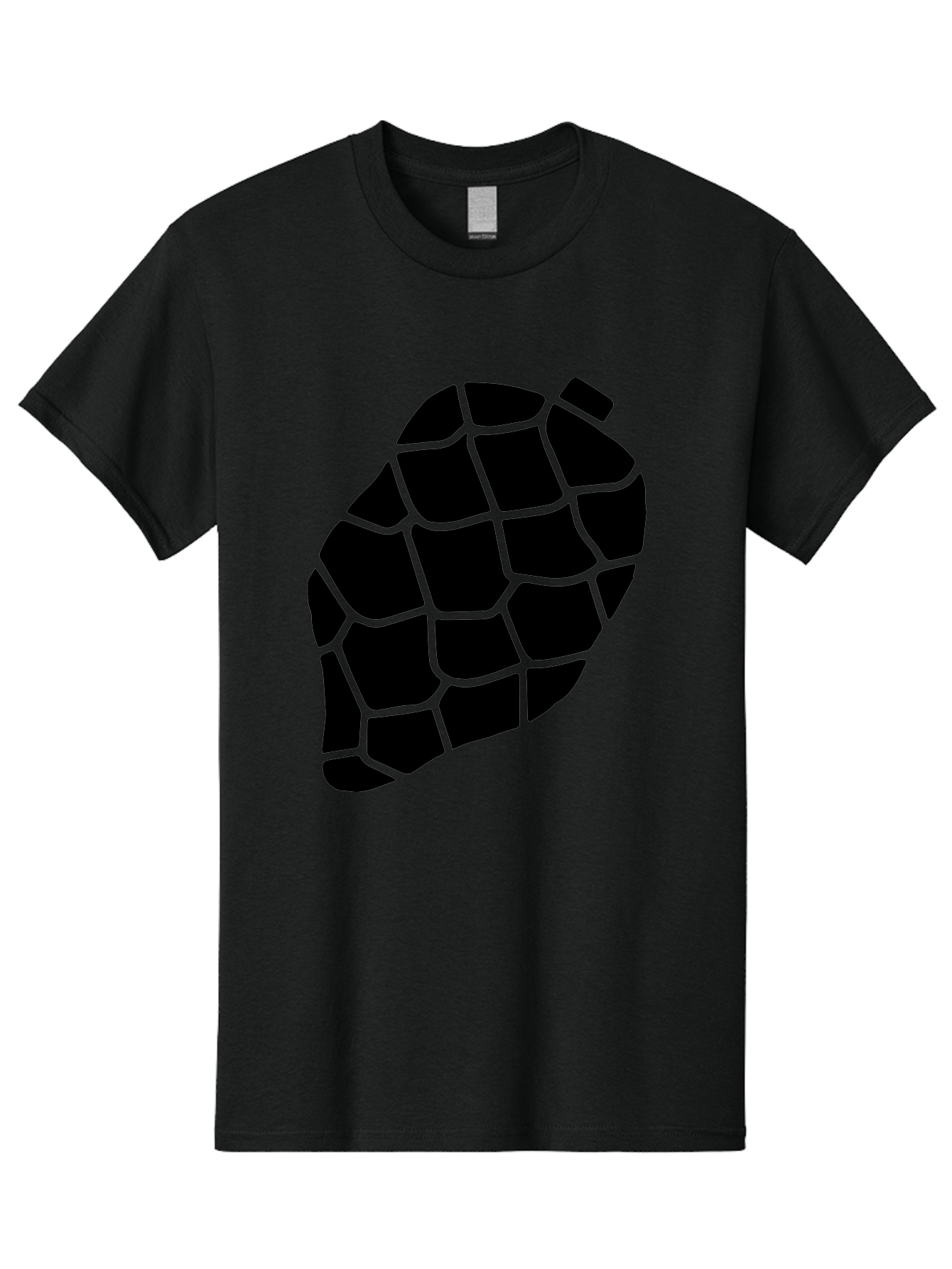 Turtle-Shell Men'S Graphic Tee, 100% Cotton, Comfortable Casual Summer Wear, Machine Washable, Turtle Shell, Black And Green, Reptile Scales, Natural Pattern, Wildlife, Animal Design, Abstract Shape -  Aaa616