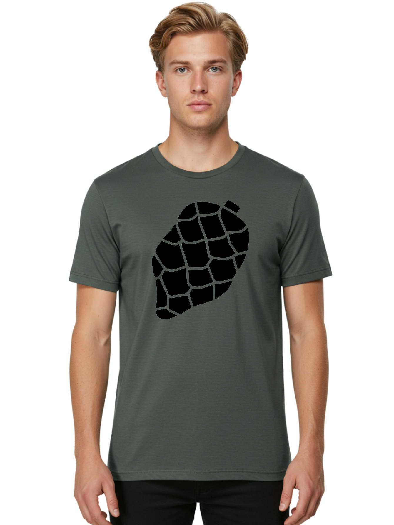 Turtle-Shell Men'S Graphic Tee, 100% Cotton, Comfortable Casual Summer Wear, Machine Washable, Turtle Shell, Black And Green, Reptile Scales, Natural Pattern, Wildlife, Animal Design, Abstract Shape -  Aaa616 4