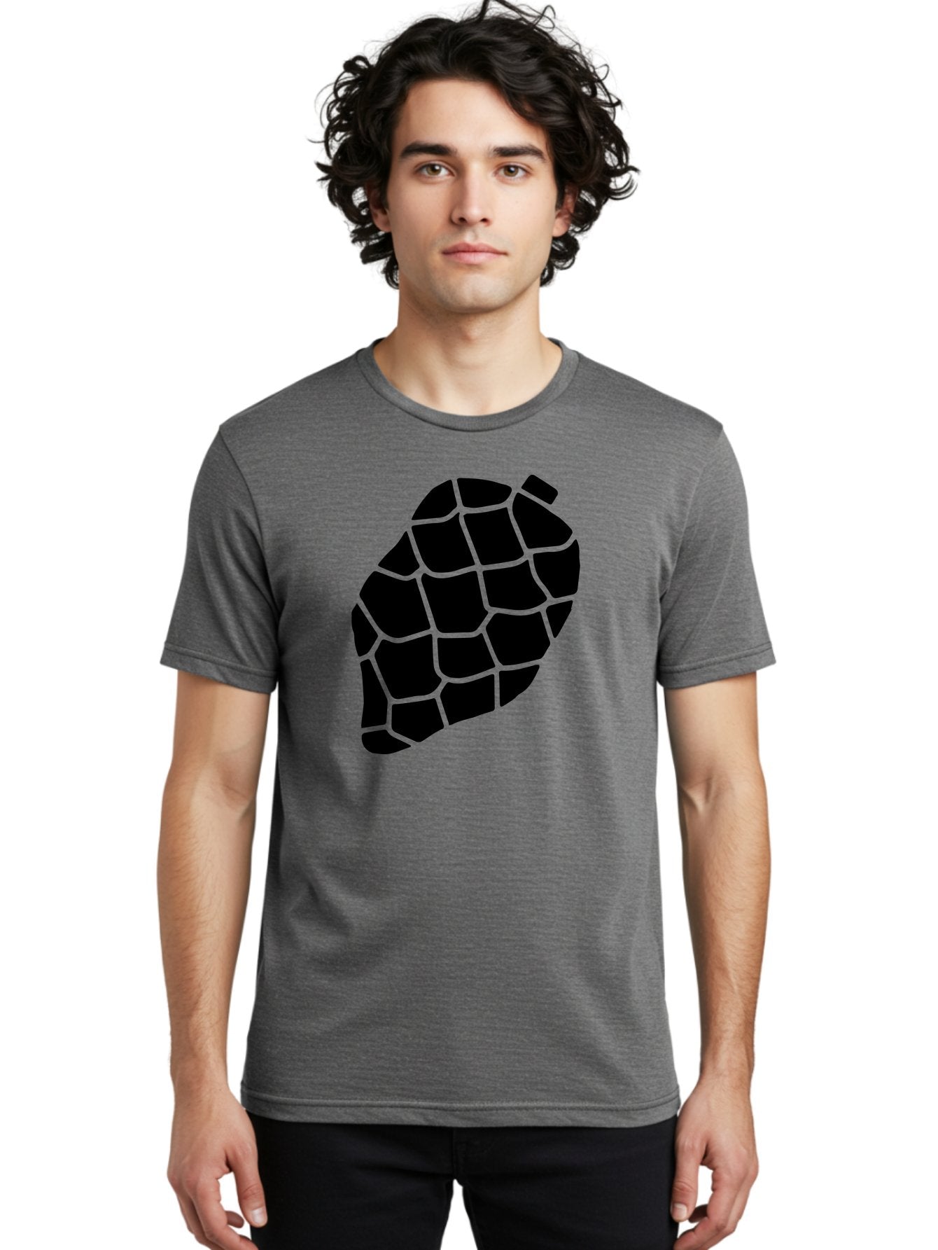 Turtle-Shell Men'S Graphic Tee, 100% Cotton, Comfortable Casual Summer Wear, Machine Washable, Turtle Shell, Black And Green, Reptile Scales, Natural Pattern, Wildlife, Animal Design, Abstract Shape -  Aaa616 23