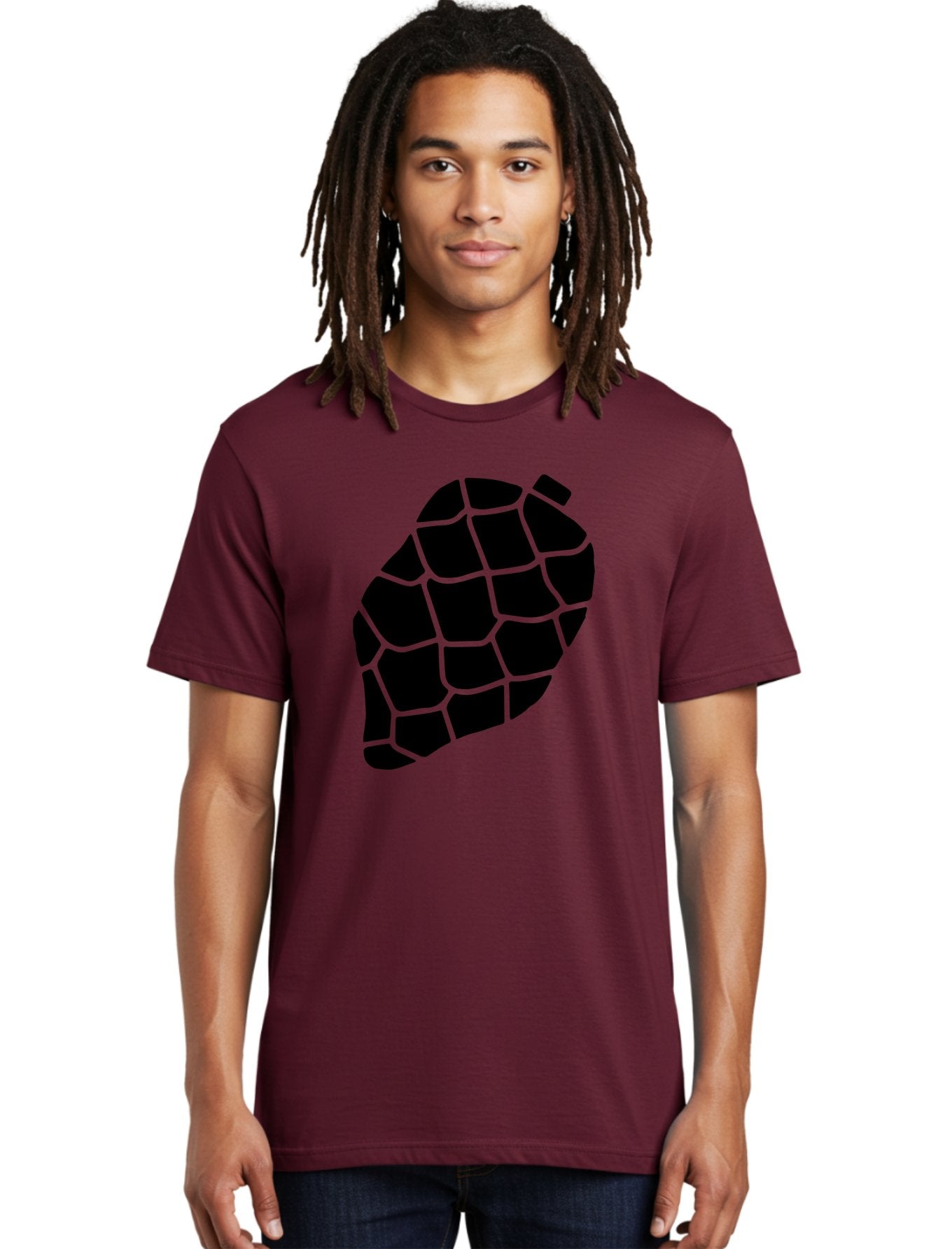 Turtle-Shell Men'S Graphic Tee, 100% Cotton, Comfortable Casual Summer Wear, Machine Washable, Turtle Shell, Black And Green, Reptile Scales, Natural Pattern, Wildlife, Animal Design, Abstract Shape -  Aaa616 16