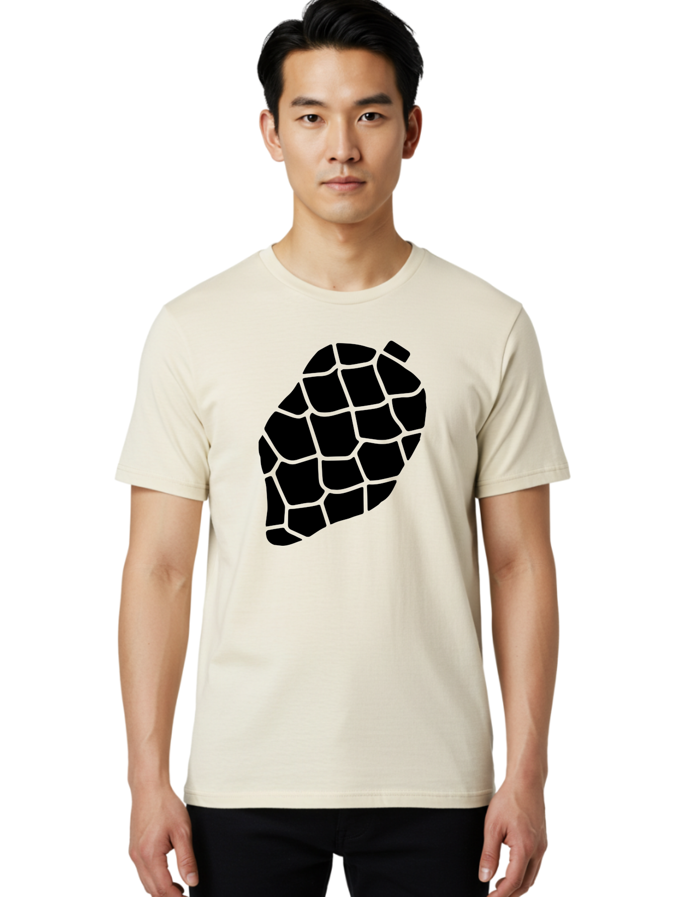 Turtle-Shell Men'S Graphic Tee, 100% Cotton, Comfortable Casual Summer Wear, Machine Washable, Turtle Shell, Black And Green, Reptile Scales, Natural Pattern, Wildlife, Animal Design, Abstract Shape -  Aaa616 18