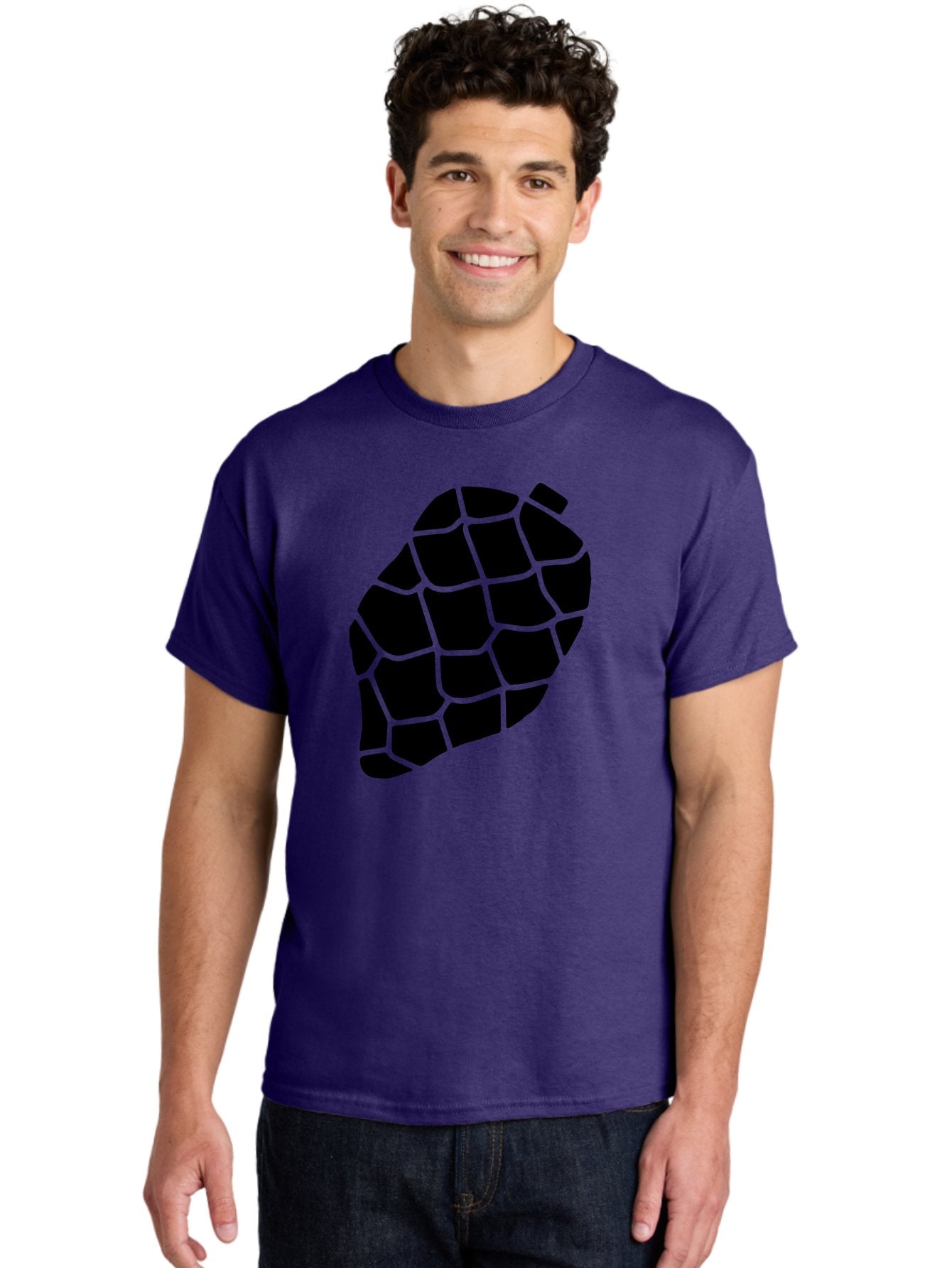 Turtle-Shell Men'S Graphic Tee, 100% Cotton, Comfortable Casual Summer Wear, Machine Washable, Turtle Shell, Black And Green, Reptile Scales, Natural Pattern, Wildlife, Animal Design, Abstract Shape -  Aaa616 22