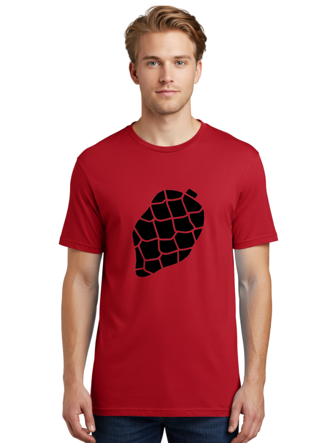 Turtle-Shell Men'S Graphic Tee, 100% Cotton, Comfortable Casual Summer Wear, Machine Washable, Turtle Shell, Black And Green, Reptile Scales, Natural Pattern, Wildlife, Animal Design, Abstract Shape -  Aaa616 24