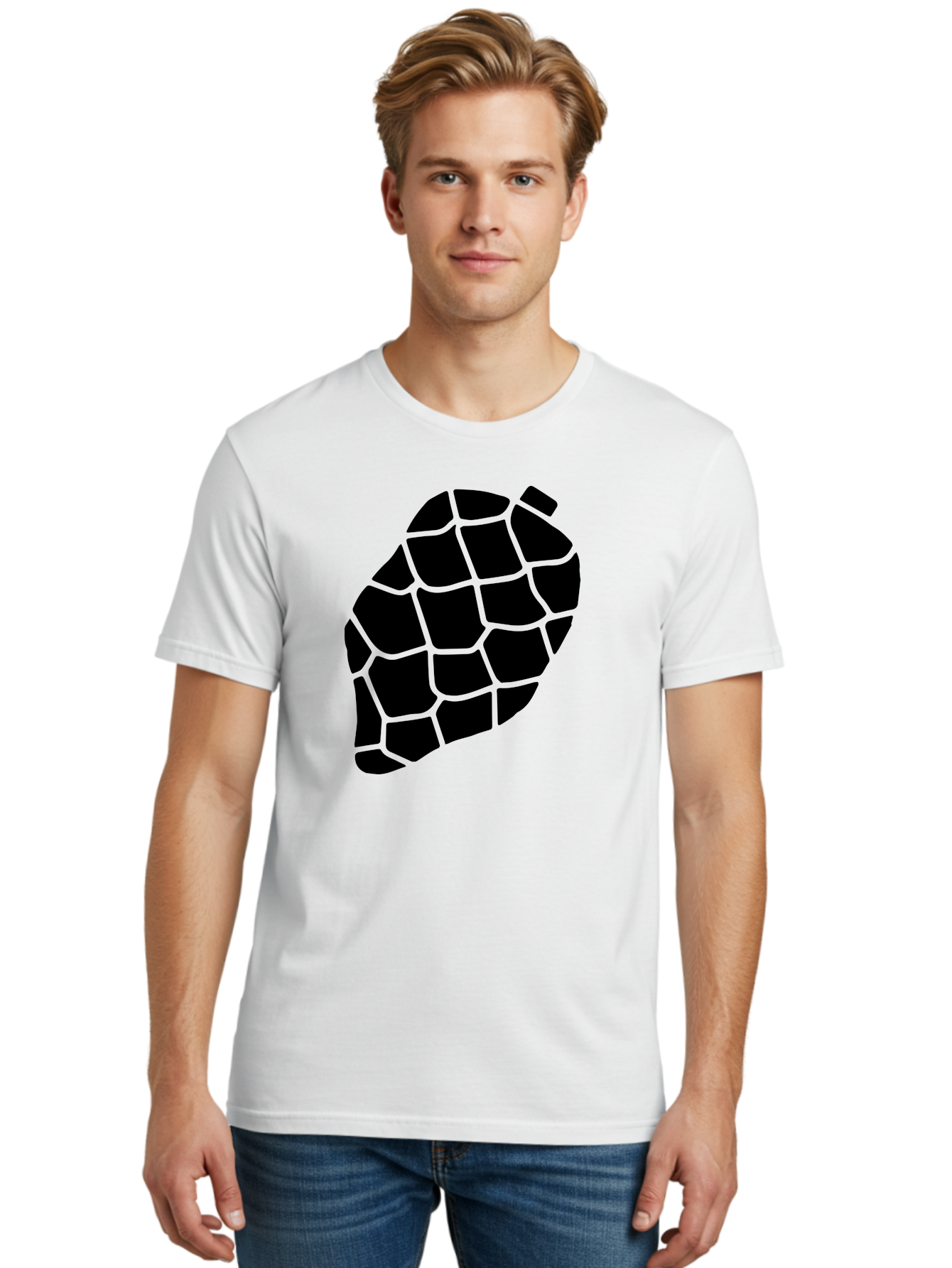 Turtle-Shell Men'S Graphic Tee, 100% Cotton, Comfortable Casual Summer Wear, Machine Washable, Turtle Shell, Black And Green, Reptile Scales, Natural Pattern, Wildlife, Animal Design, Abstract Shape -  Aaa616 30