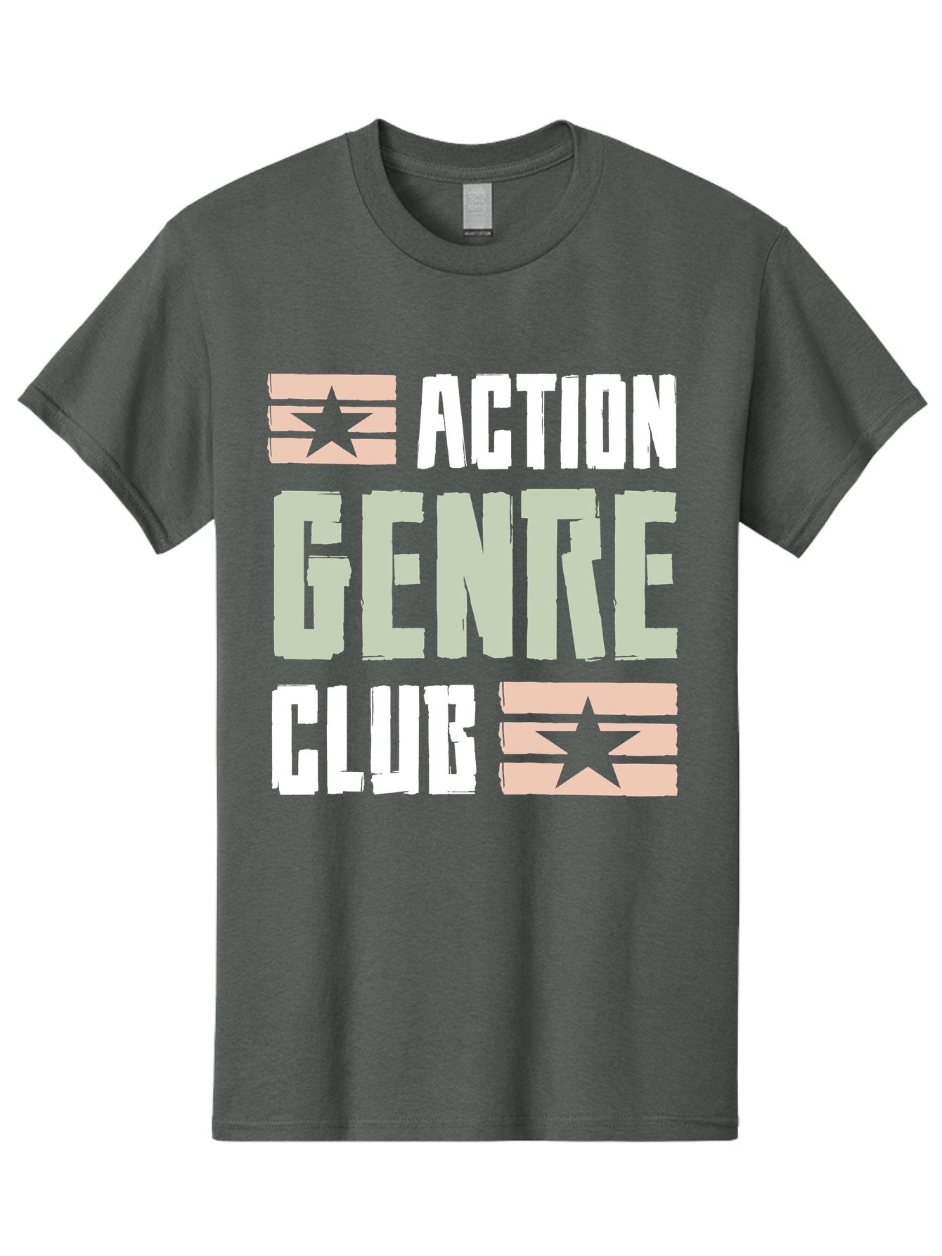 Action-Genre-Club Men'S Graphic Tee, 100% Cotton, Comfortable Casual Summer Wear, Machine Washable, Action Genre, Action Movies, Film Enthusiasts, Movie Buffs, Club Logo, Entertainment, Cinematic Experience, Adventure, Thriller, Blockbuster -  Aaa619