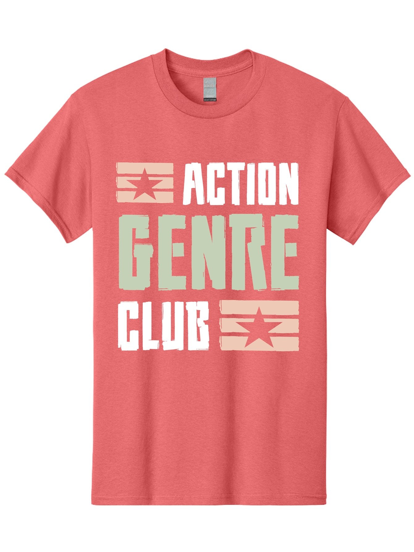 Action-Genre-Club Men'S Graphic Tee, 100% Cotton, Comfortable Casual Summer Wear, Machine Washable, Action Genre, Action Movies, Film Enthusiasts, Movie Buffs, Club Logo, Entertainment, Cinematic Experience, Adventure, Thriller, Blockbuster -  Aaa619 6