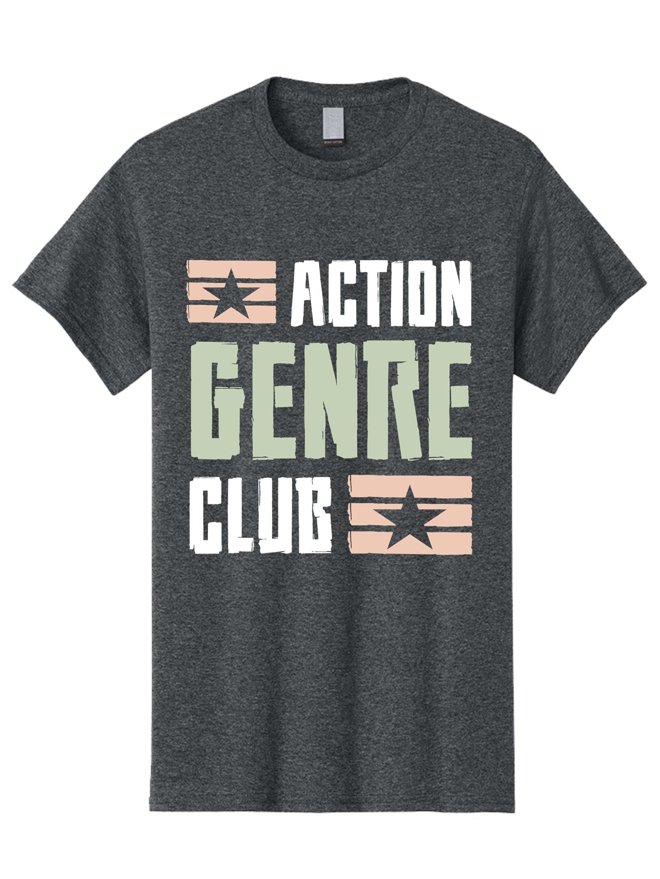 Action-Genre-Club Men'S Graphic Tee, 100% Cotton, Comfortable Casual Summer Wear, Machine Washable, Action Genre, Action Movies, Film Enthusiasts, Movie Buffs, Club Logo, Entertainment, Cinematic Experience, Adventure, Thriller, Blockbuster -  Aaa619 11
