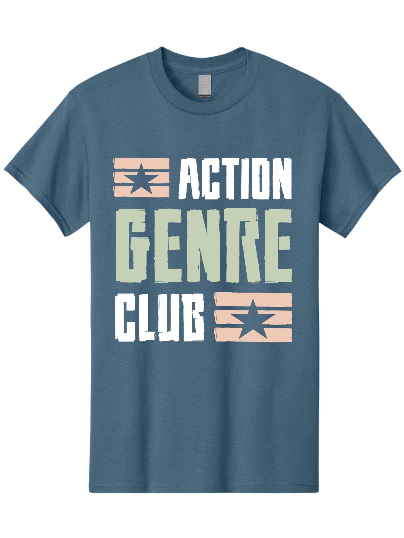 Action-Genre-Club Men'S Graphic Tee, 100% Cotton, Comfortable Casual Summer Wear, Machine Washable, Action Genre, Action Movies, Film Enthusiasts, Movie Buffs, Club Logo, Entertainment, Cinematic Experience, Adventure, Thriller, Blockbuster -  Aaa619 9