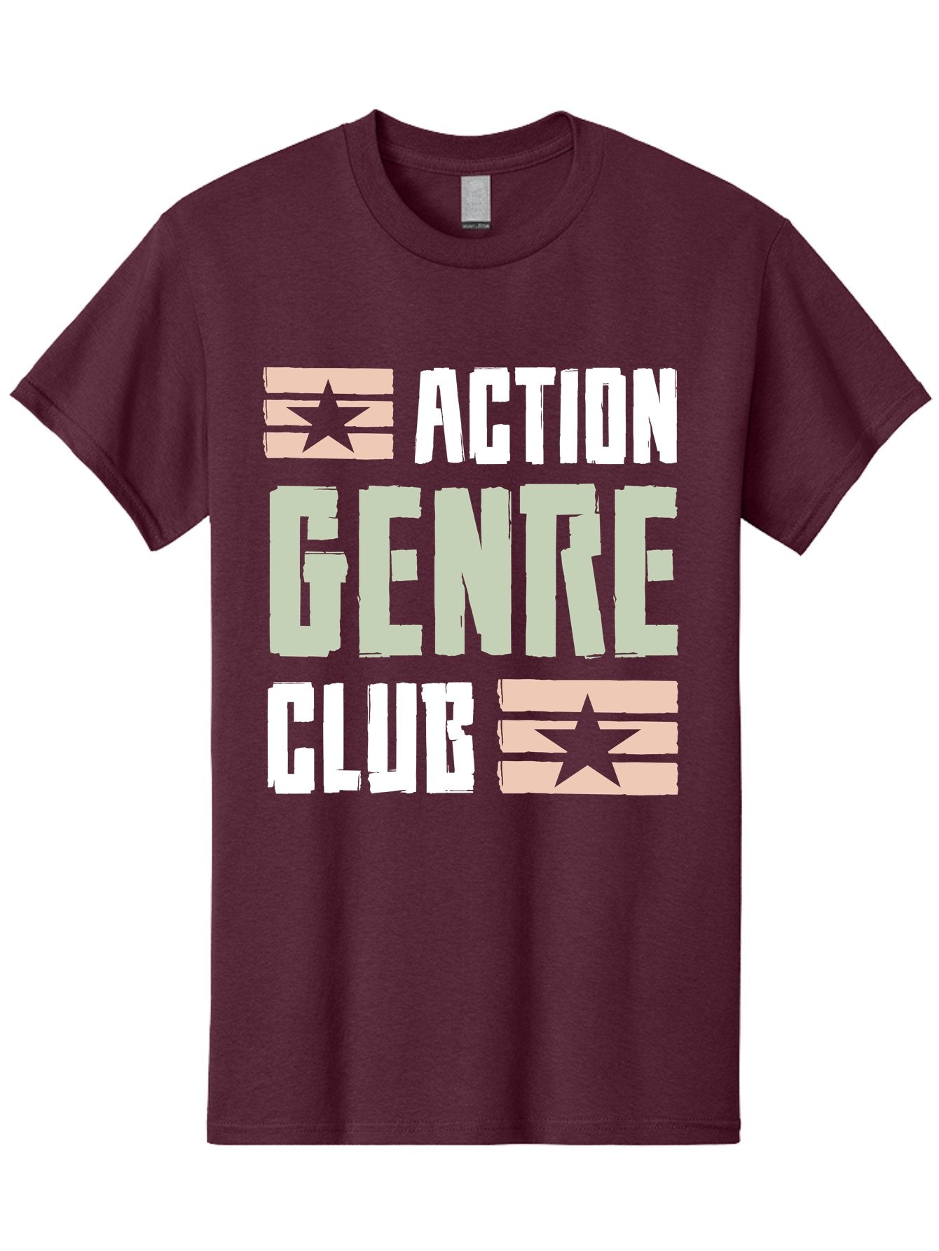 Action-Genre-Club Men'S Graphic Tee, 100% Cotton, Comfortable Casual Summer Wear, Machine Washable, Action Genre, Action Movies, Film Enthusiasts, Movie Buffs, Club Logo, Entertainment, Cinematic Experience, Adventure, Thriller, Blockbuster -  Aaa619 12