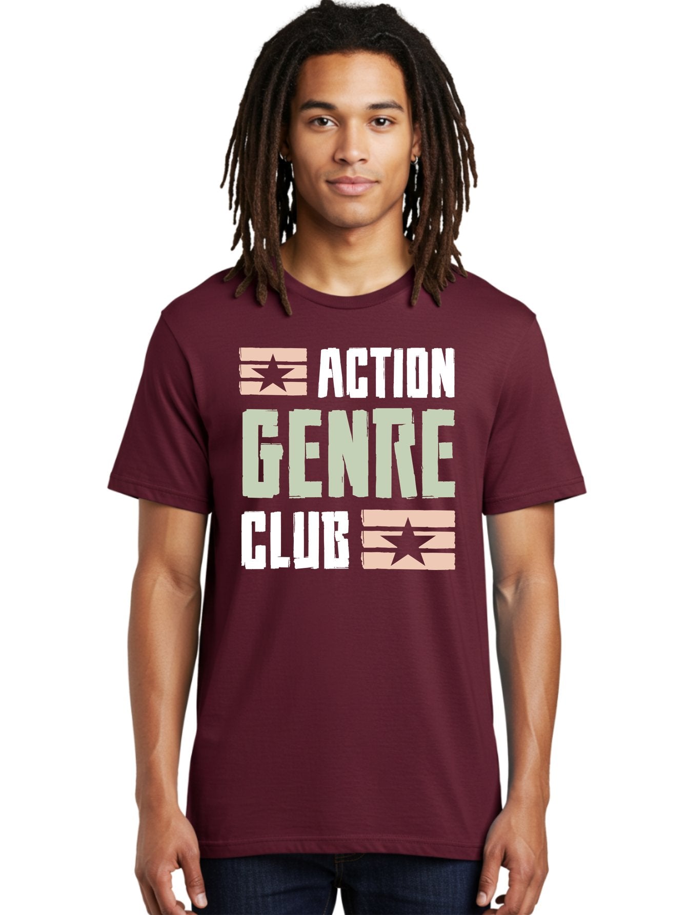 Action-Genre-Club Men'S Graphic Tee, 100% Cotton, Comfortable Casual Summer Wear, Machine Washable, Action Genre, Action Movies, Film Enthusiasts, Movie Buffs, Club Logo, Entertainment, Cinematic Experience, Adventure, Thriller, Blockbuster -  Aaa619 28