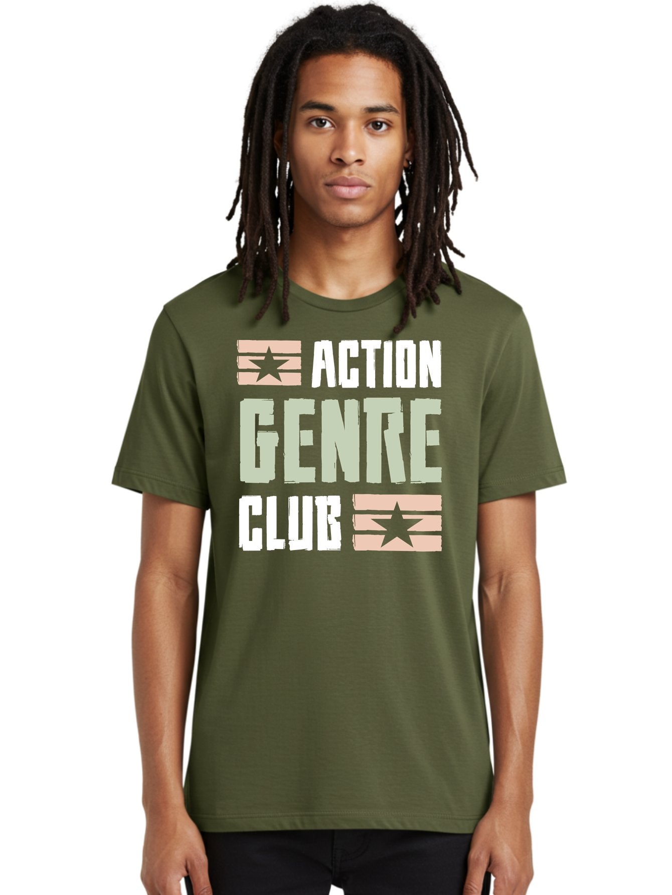Action-Genre-Club Men'S Graphic Tee, 100% Cotton, Comfortable Casual Summer Wear, Machine Washable, Action Genre, Action Movies, Film Enthusiasts, Movie Buffs, Club Logo, Entertainment, Cinematic Experience, Adventure, Thriller, Blockbuster -  Aaa619 16