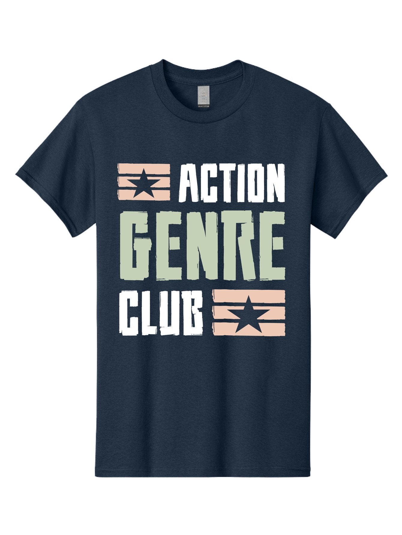 Action-Genre-Club Men'S Graphic Tee, 100% Cotton, Comfortable Casual Summer Wear, Machine Washable, Action Genre, Action Movies, Film Enthusiasts, Movie Buffs, Club Logo, Entertainment, Cinematic Experience, Adventure, Thriller, Blockbuster -  Aaa619 10