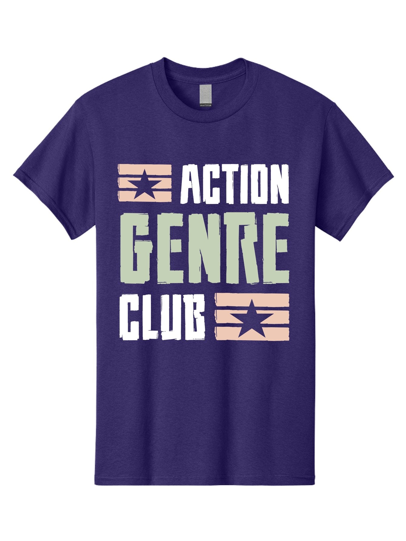 Action-Genre-Club Men'S Graphic Tee, 100% Cotton, Comfortable Casual Summer Wear, Machine Washable, Action Genre, Action Movies, Film Enthusiasts, Movie Buffs, Club Logo, Entertainment, Cinematic Experience, Adventure, Thriller, Blockbuster -  Aaa619 13