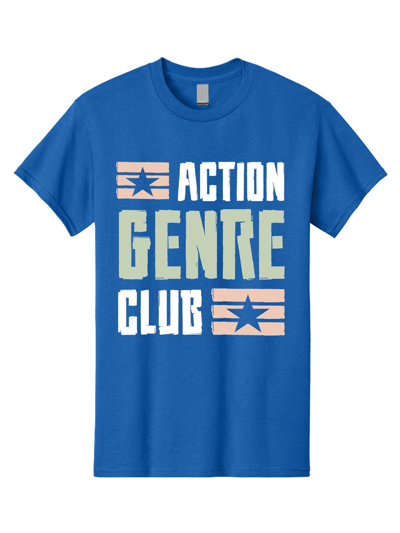 Action-Genre-Club Men'S Graphic Tee, 100% Cotton, Comfortable Casual Summer Wear, Machine Washable, Action Genre, Action Movies, Film Enthusiasts, Movie Buffs, Club Logo, Entertainment, Cinematic Experience, Adventure, Thriller, Blockbuster -  Aaa619 14