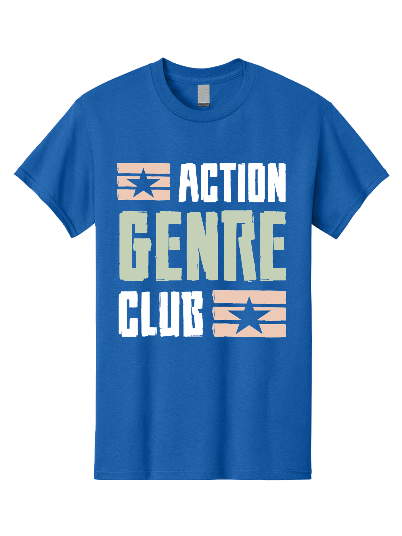 Action-Genre-Club Men'S Graphic Tee, 100% Cotton, Comfortable Casual Summer Wear, Machine Washable, Action Genre, Action Movies, Film Enthusiasts, Movie Buffs, Club Logo, Entertainment, Cinematic Experience, Adventure, Thriller, Blockbuster -  Aaa619