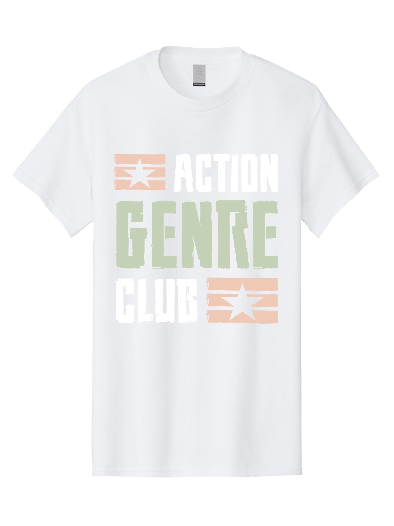 Action-Genre-Club Men'S Graphic Tee, 100% Cotton, Comfortable Casual Summer Wear, Machine Washable, Action Genre, Action Movies, Film Enthusiasts, Movie Buffs, Club Logo, Entertainment, Cinematic Experience, Adventure, Thriller, Blockbuster -  Aaa619