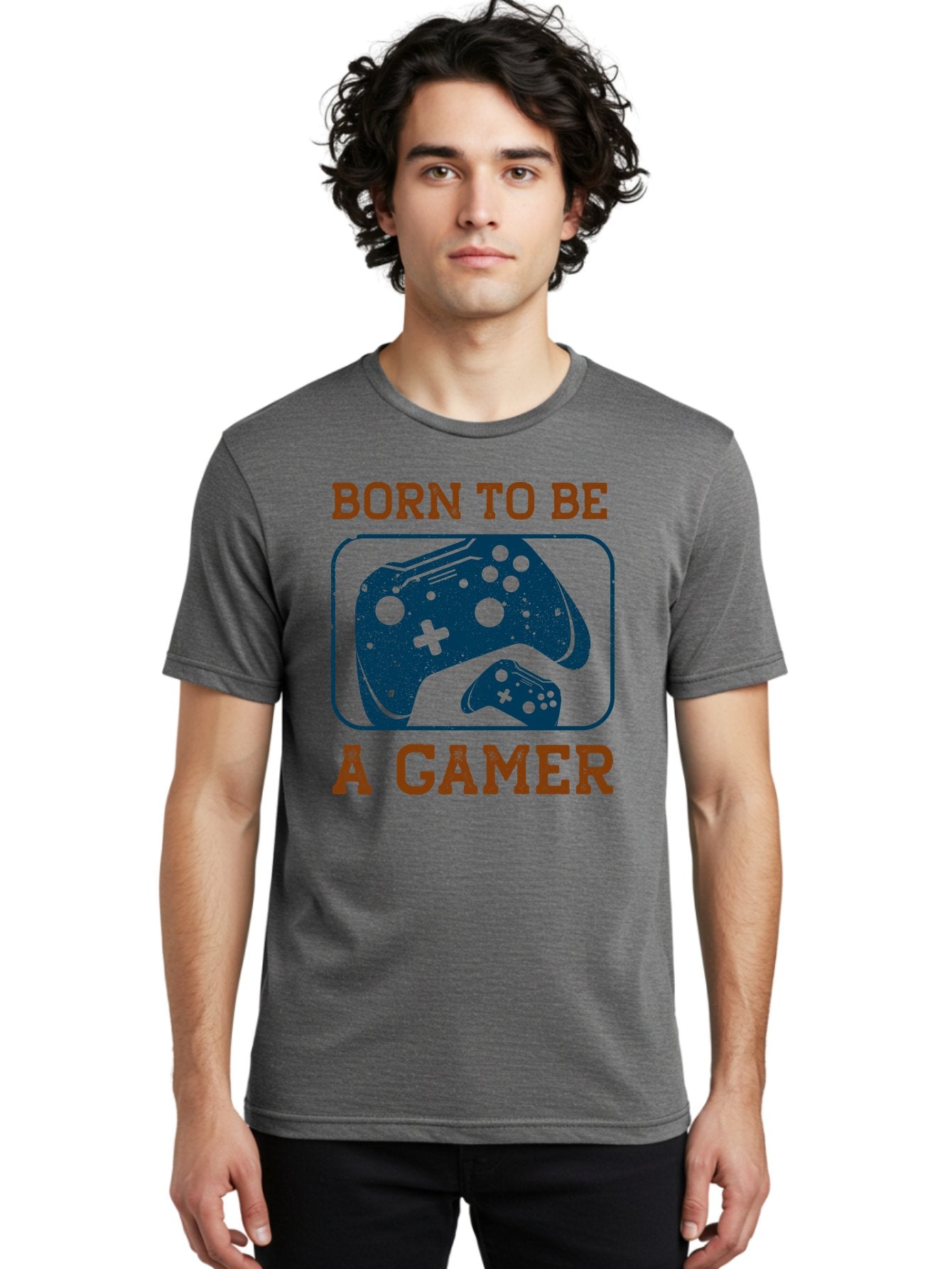 Born-To-Be-A-Gamer Men'S Graphic Tee, 100% Cotton, Comfortable Casual Summer Wear, Machine Washable, Gaming Controller, Born To Be A Gamer, Video Game Accessories, Gamer Lifestyle, Gaming Culture, Gaming Passion, Game Console -  Aaa621 20