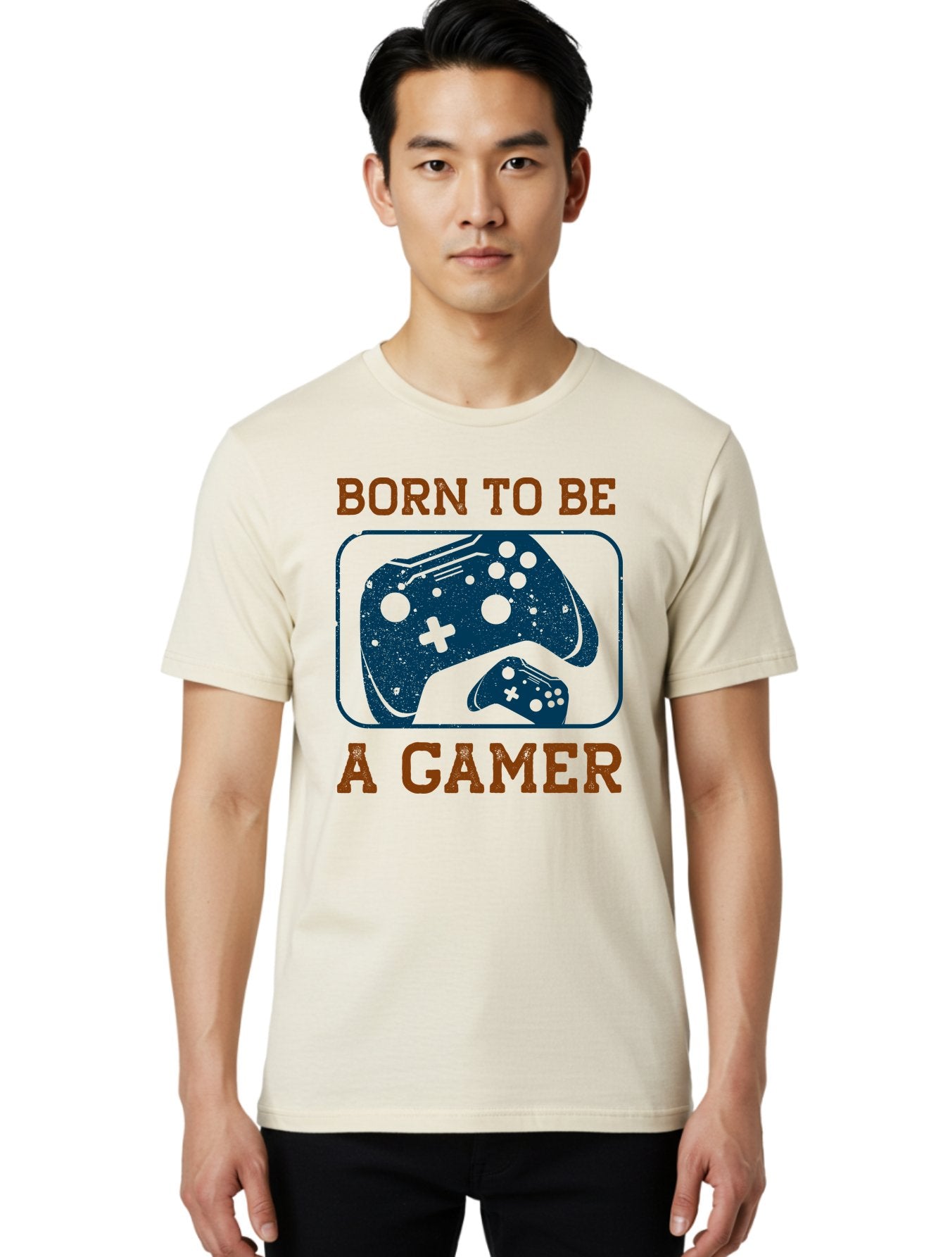 Born-To-Be-A-Gamer Men'S Graphic Tee, 100% Cotton, Comfortable Casual Summer Wear, Machine Washable, Gaming Controller, Born To Be A Gamer, Video Game Accessories, Gamer Lifestyle, Gaming Culture, Gaming Passion, Game Console -  Aaa621 17