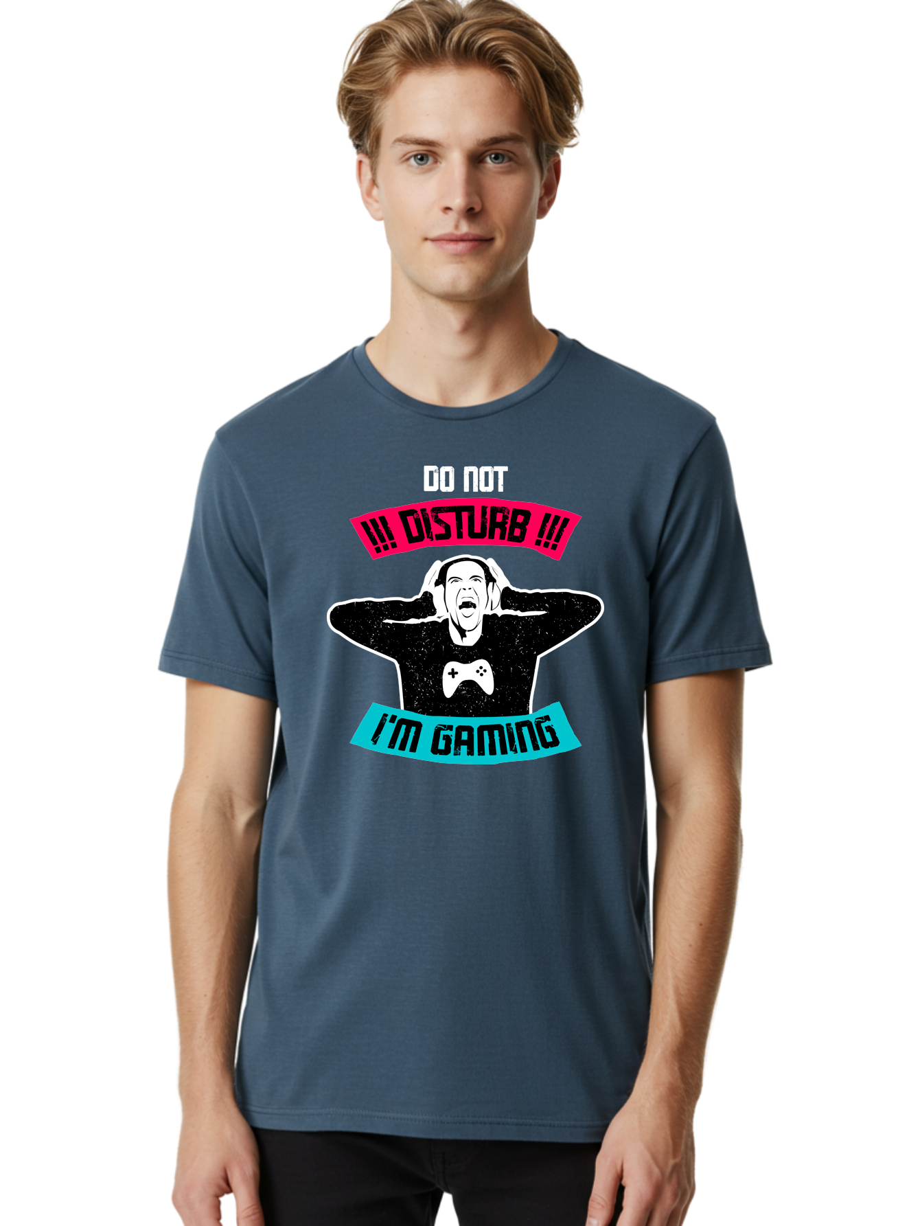 Do-Not-Disturb-I-M-Gaming Men'S Graphic Tee, 100% Cotton, Comfortable Casual Summer Wear, Machine Washable, Gaming Warning, Do Not Disturb, Gamer Warning, Gaming Sign, Gamer Alert, Game On, Serious Gamer, Warning Sign, Gamer Life -  Aaa623