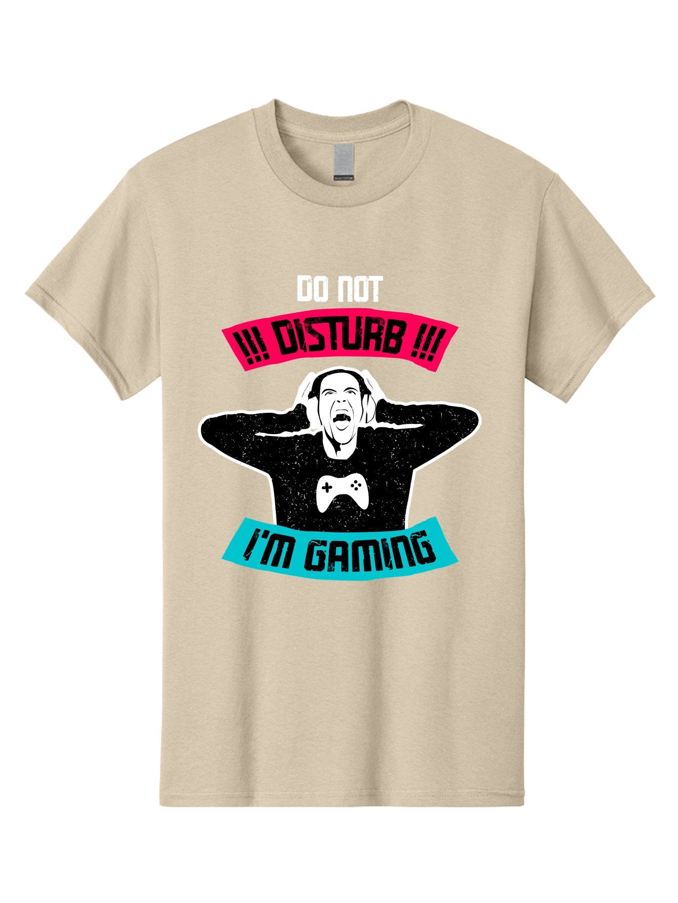 Do-Not-Disturb-I-M-Gaming Men'S Graphic Tee, 100% Cotton, Comfortable Casual Summer Wear, Machine Washable, Gaming Warning, Do Not Disturb, Gamer Warning, Gaming Sign, Gamer Alert, Game On, Serious Gamer, Warning Sign, Gamer Life -  Aaa623