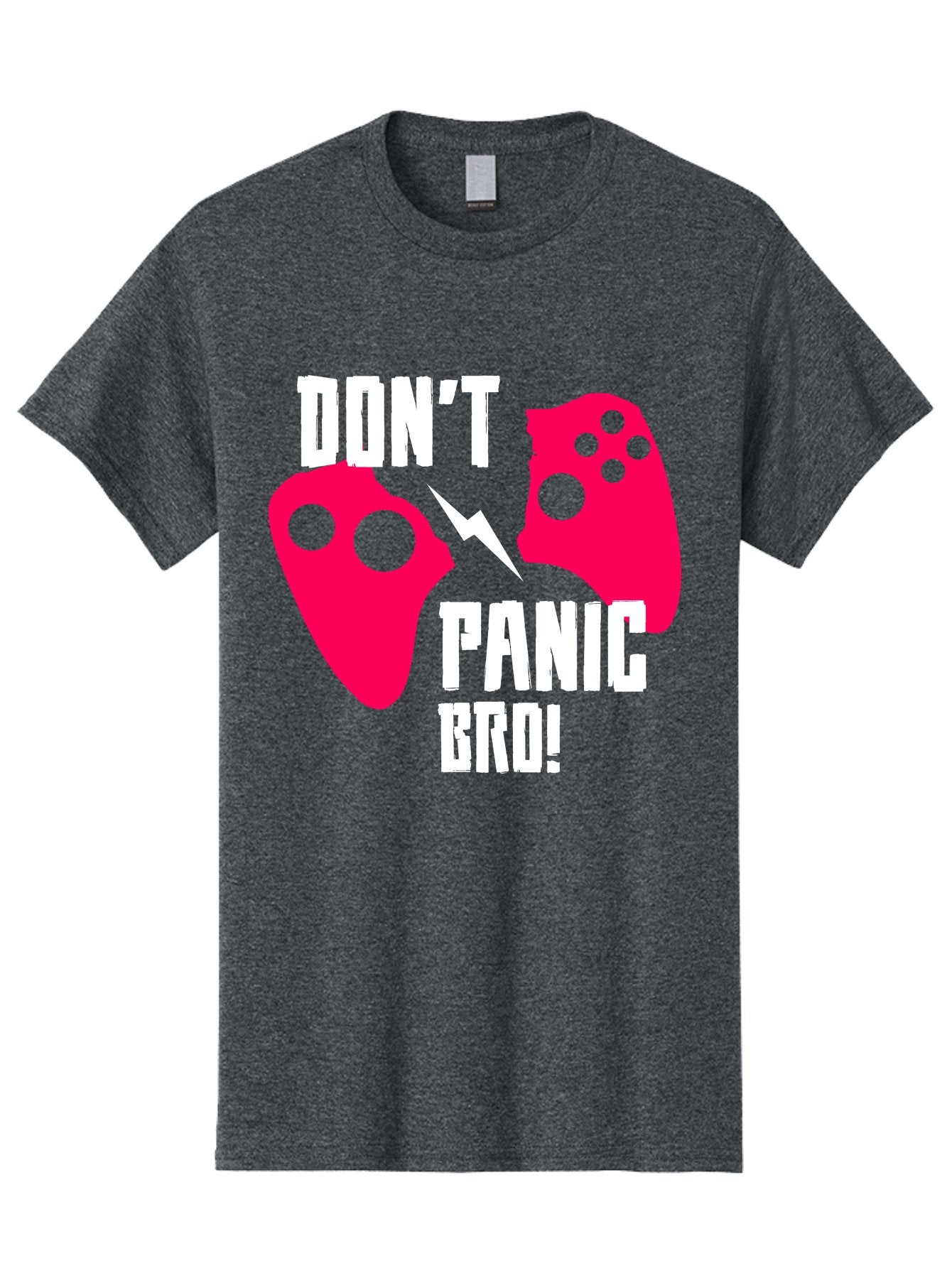 Don-T-Panic-Bro Men'S Graphic Tee, 100% Cotton, Comfortable Casual Summer Wear, Machine Washable, Gaming, Game Controllers, Broken Controller, Don'T Panic, Panic, Bro, Funny Quote, Humorous Meme, Gaming Humor, Gaming Frustration -  Aaa624 13