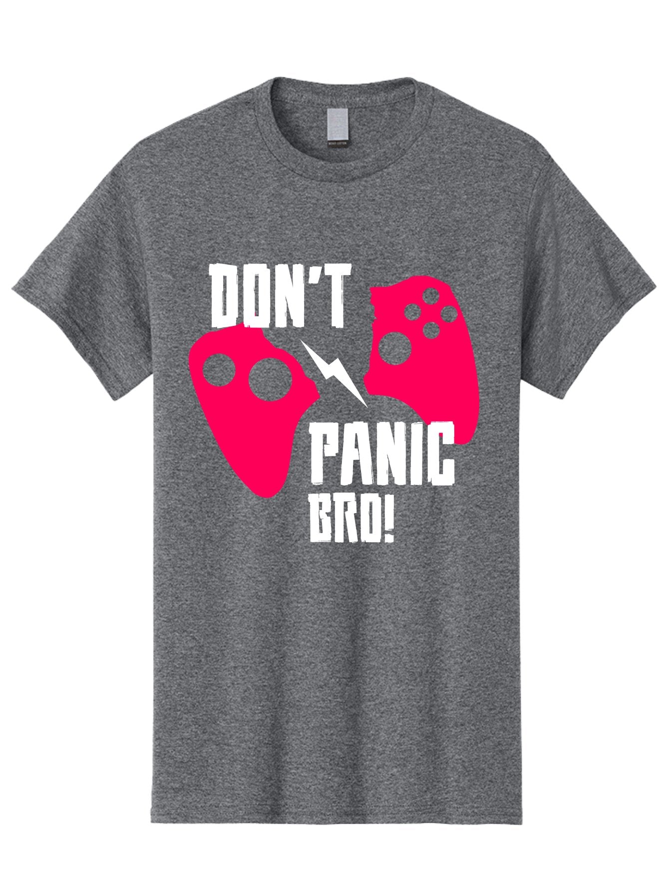 Don-T-Panic-Bro Men'S Graphic Tee, 100% Cotton, Comfortable Casual Summer Wear, Machine Washable, Gaming, Game Controllers, Broken Controller, Don'T Panic, Panic, Bro, Funny Quote, Humorous Meme, Gaming Humor, Gaming Frustration -  Aaa624 8