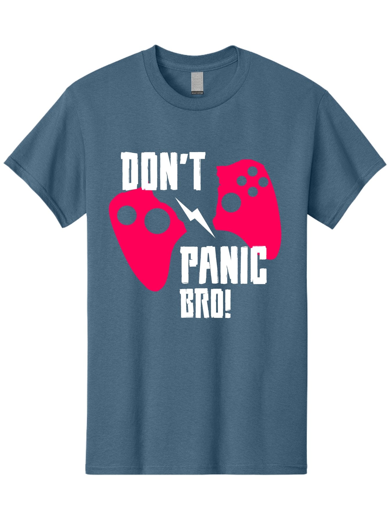 Don-T-Panic-Bro Men'S Graphic Tee, 100% Cotton, Comfortable Casual Summer Wear, Machine Washable, Gaming, Game Controllers, Broken Controller, Don'T Panic, Panic, Bro, Funny Quote, Humorous Meme, Gaming Humor, Gaming Frustration -  Aaa624 4