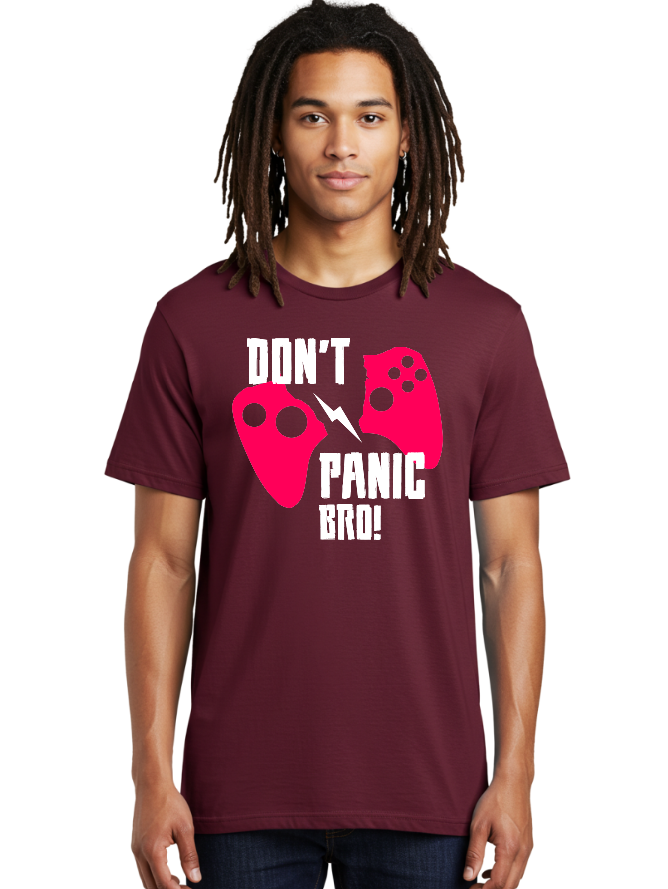 Don-T-Panic-Bro Men'S Graphic Tee, 100% Cotton, Comfortable Casual Summer Wear, Machine Washable, Gaming, Game Controllers, Broken Controller, Don'T Panic, Panic, Bro, Funny Quote, Humorous Meme, Gaming Humor, Gaming Frustration -  Aaa624 14