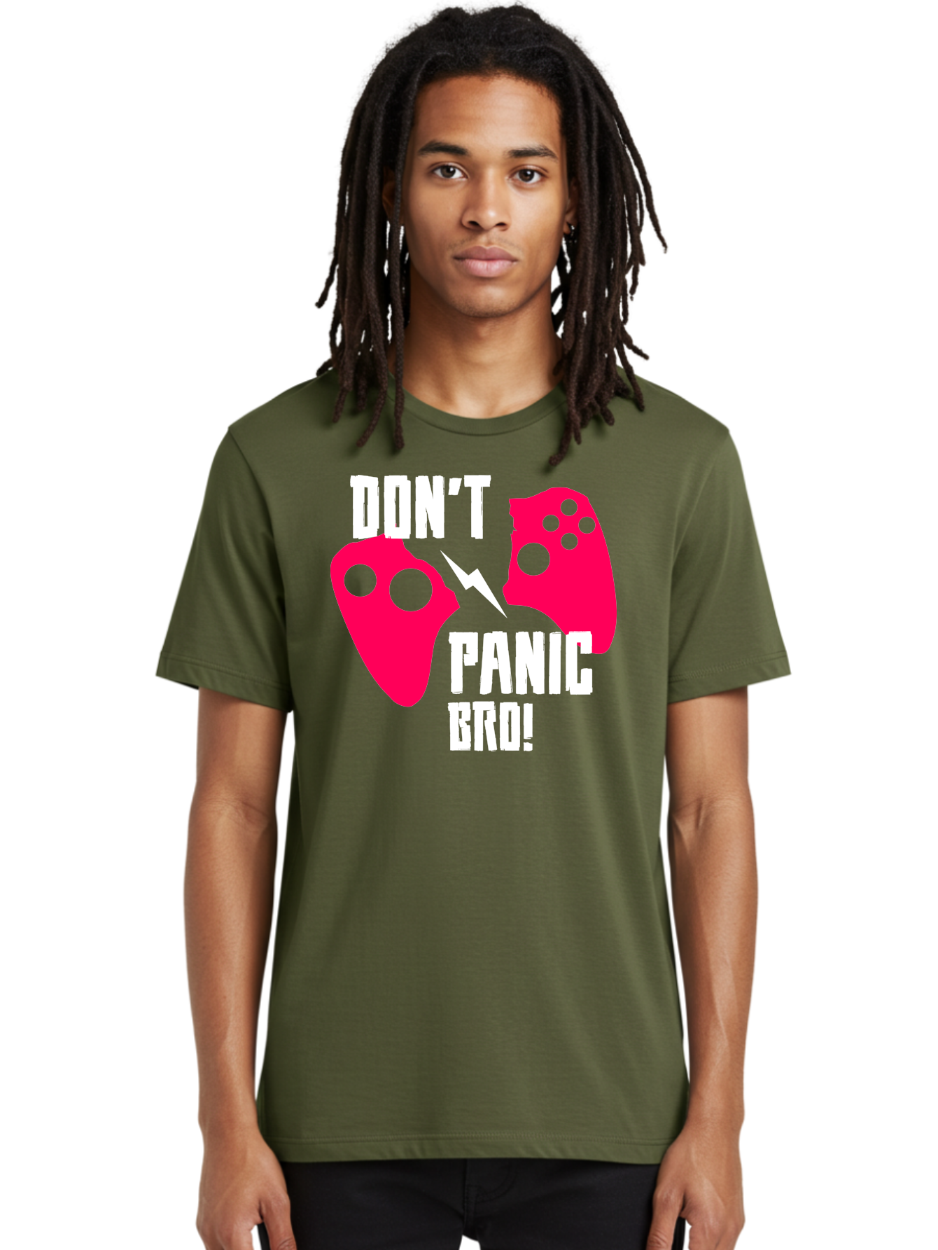 Don-T-Panic-Bro Men'S Graphic Tee, 100% Cotton, Comfortable Casual Summer Wear, Machine Washable, Gaming, Game Controllers, Broken Controller, Don'T Panic, Panic, Bro, Funny Quote, Humorous Meme, Gaming Humor, Gaming Frustration -  Aaa624 20