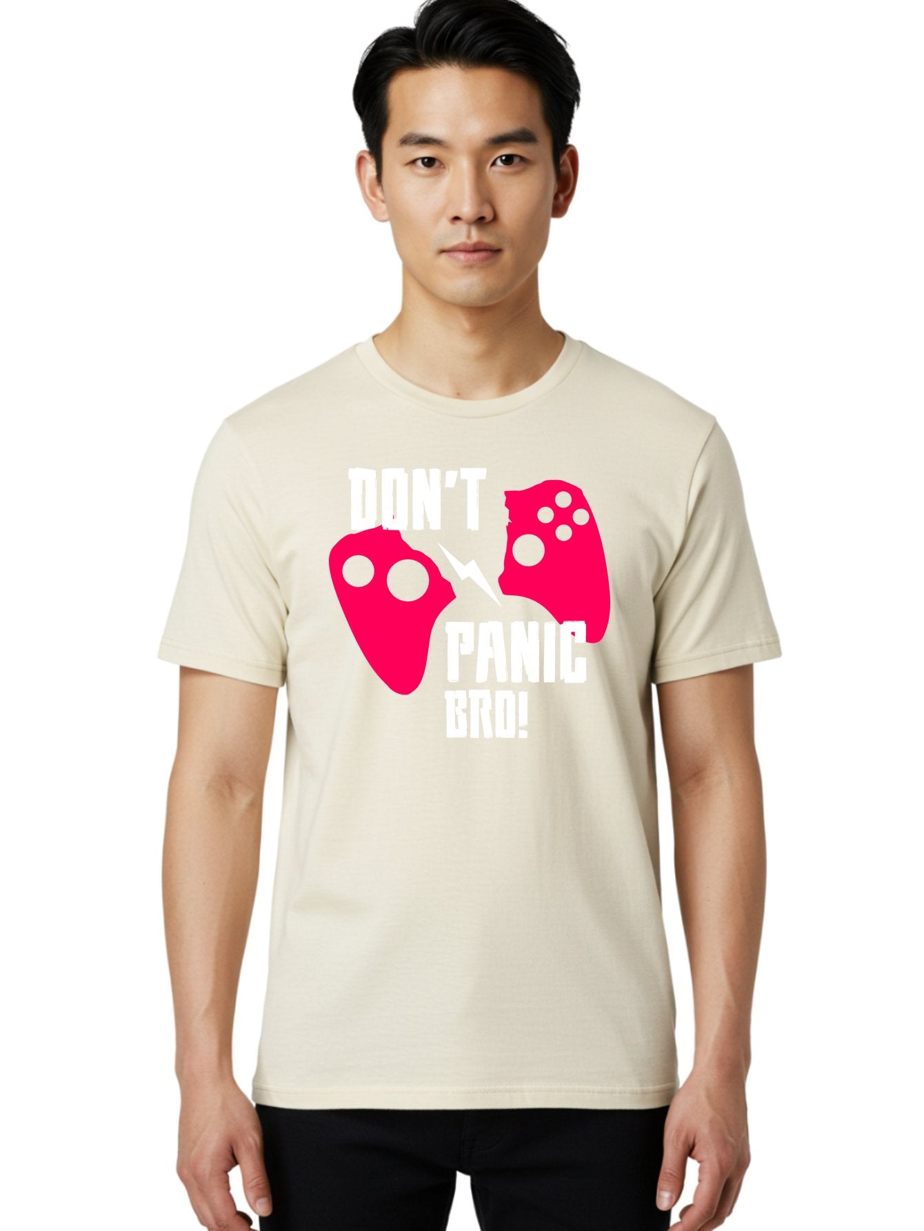 Don-T-Panic-Bro Men'S Graphic Tee, 100% Cotton, Comfortable Casual Summer Wear, Machine Washable, Gaming, Game Controllers, Broken Controller, Don'T Panic, Panic, Bro, Funny Quote, Humorous Meme, Gaming Humor, Gaming Frustration -  Aaa624 23