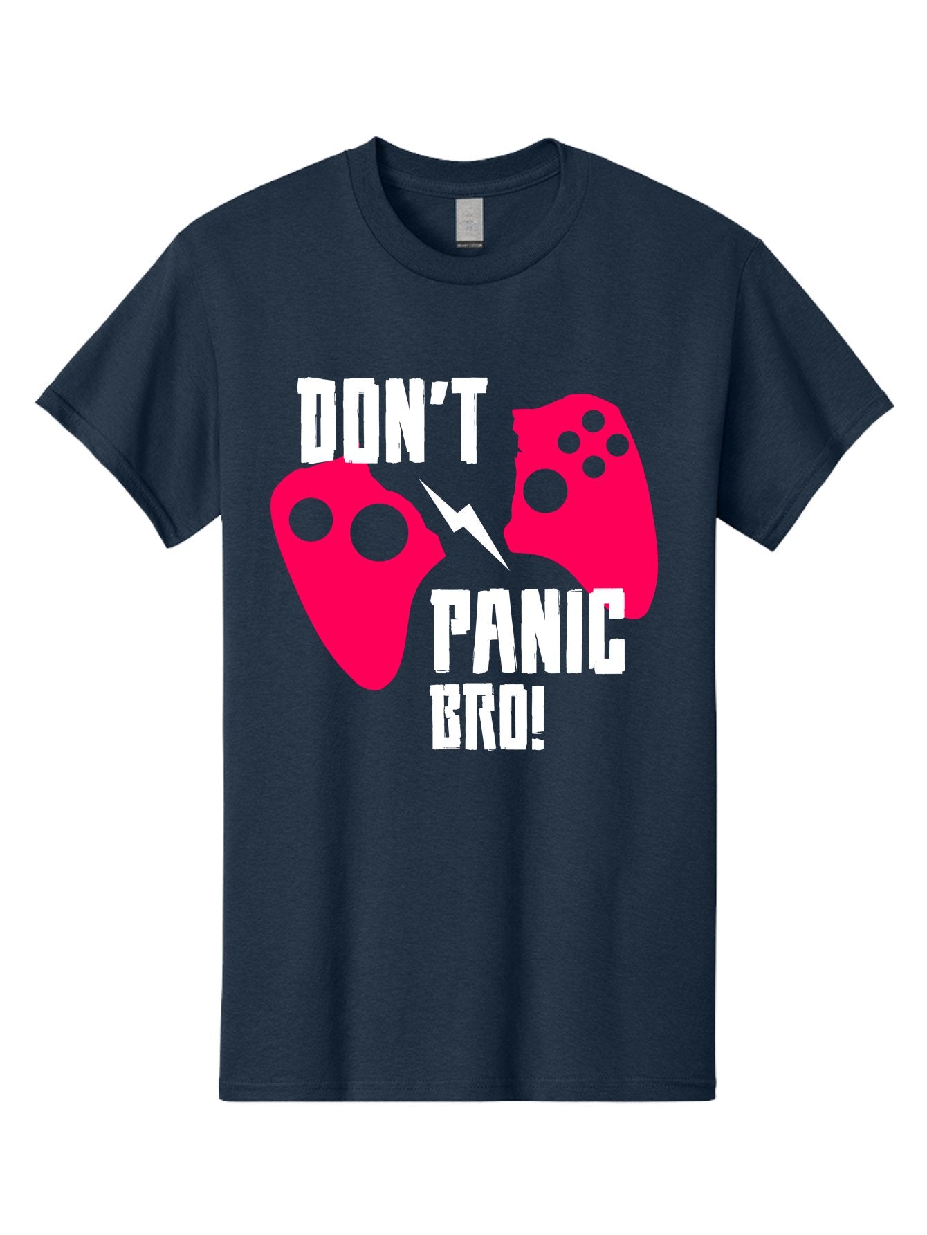Don-T-Panic-Bro Men'S Graphic Tee, 100% Cotton, Comfortable Casual Summer Wear, Machine Washable, Gaming, Game Controllers, Broken Controller, Don'T Panic, Panic, Bro, Funny Quote, Humorous Meme, Gaming Humor, Gaming Frustration -  Aaa624 6